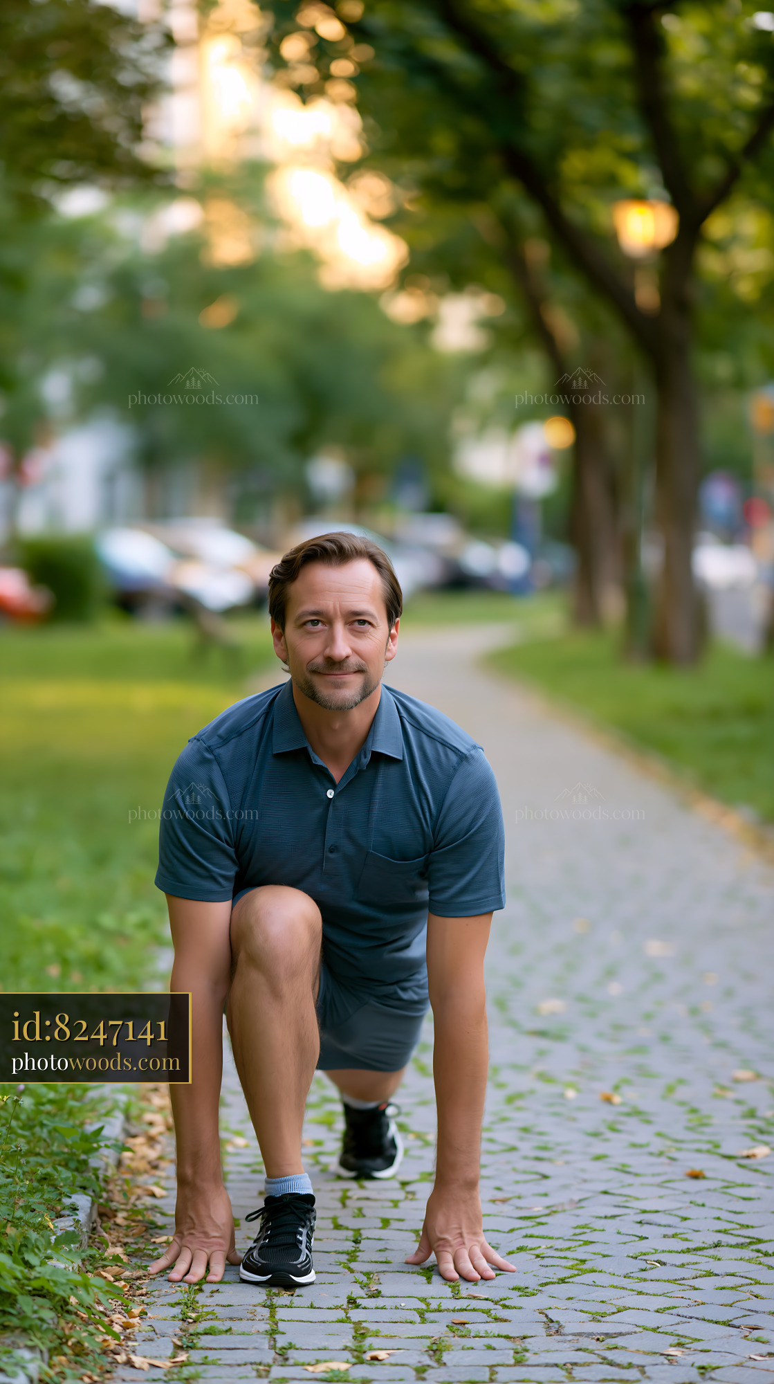 Man Stretching in a Park During Preventive Checkup