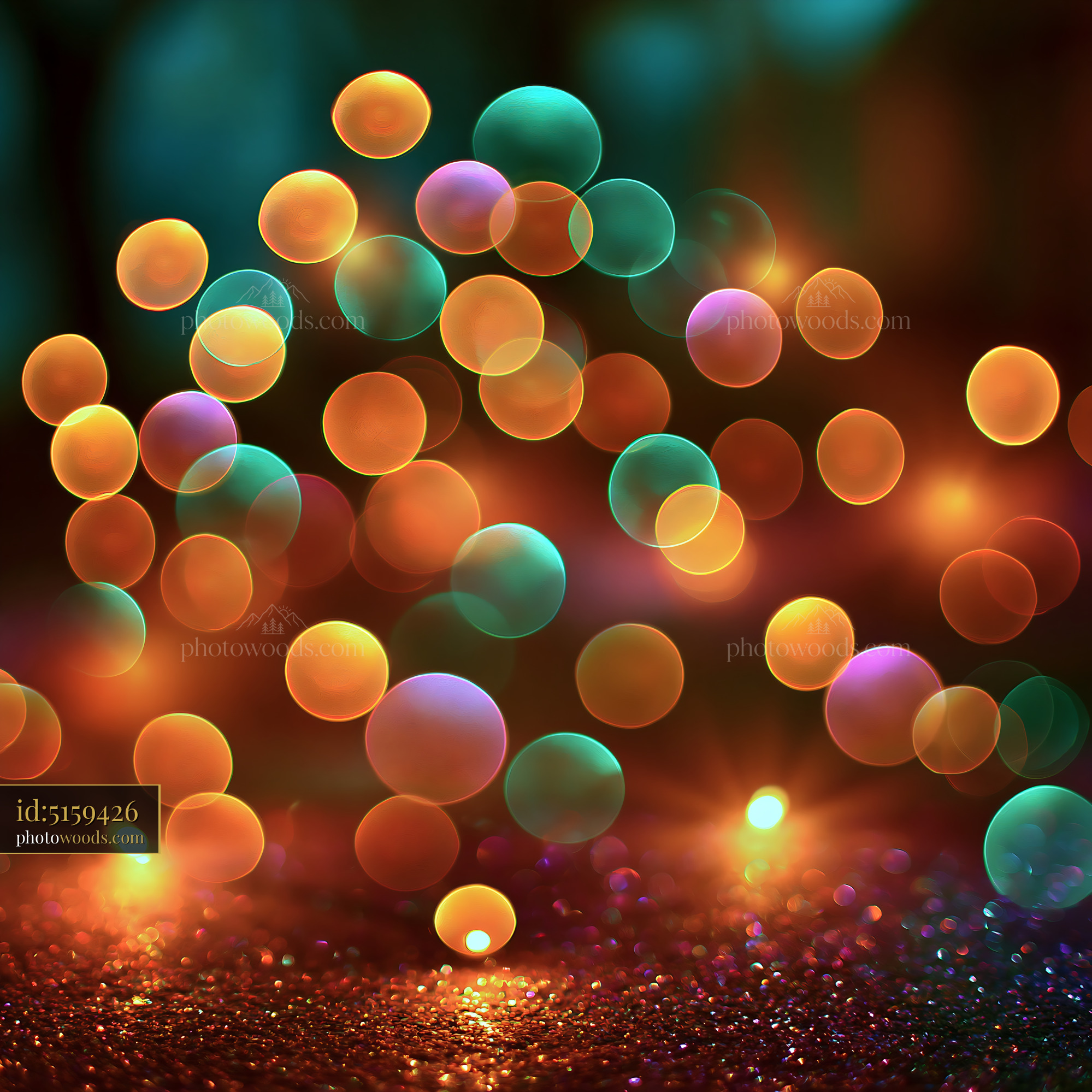 Colorful Bokeh Lights Create a Festive Atmosphere in the Background