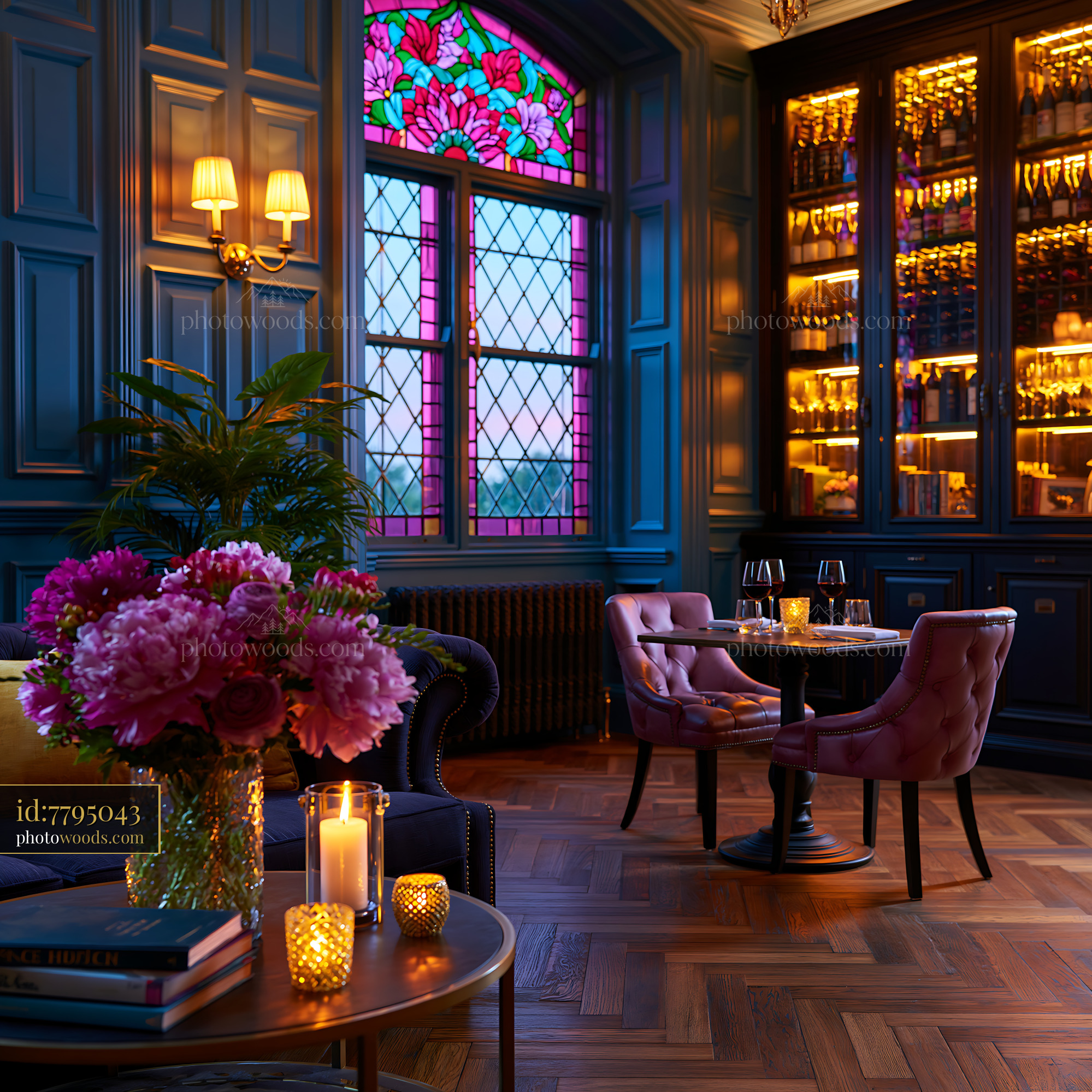 Wine Cellar With Glass Enclosure in Elegant Setting
