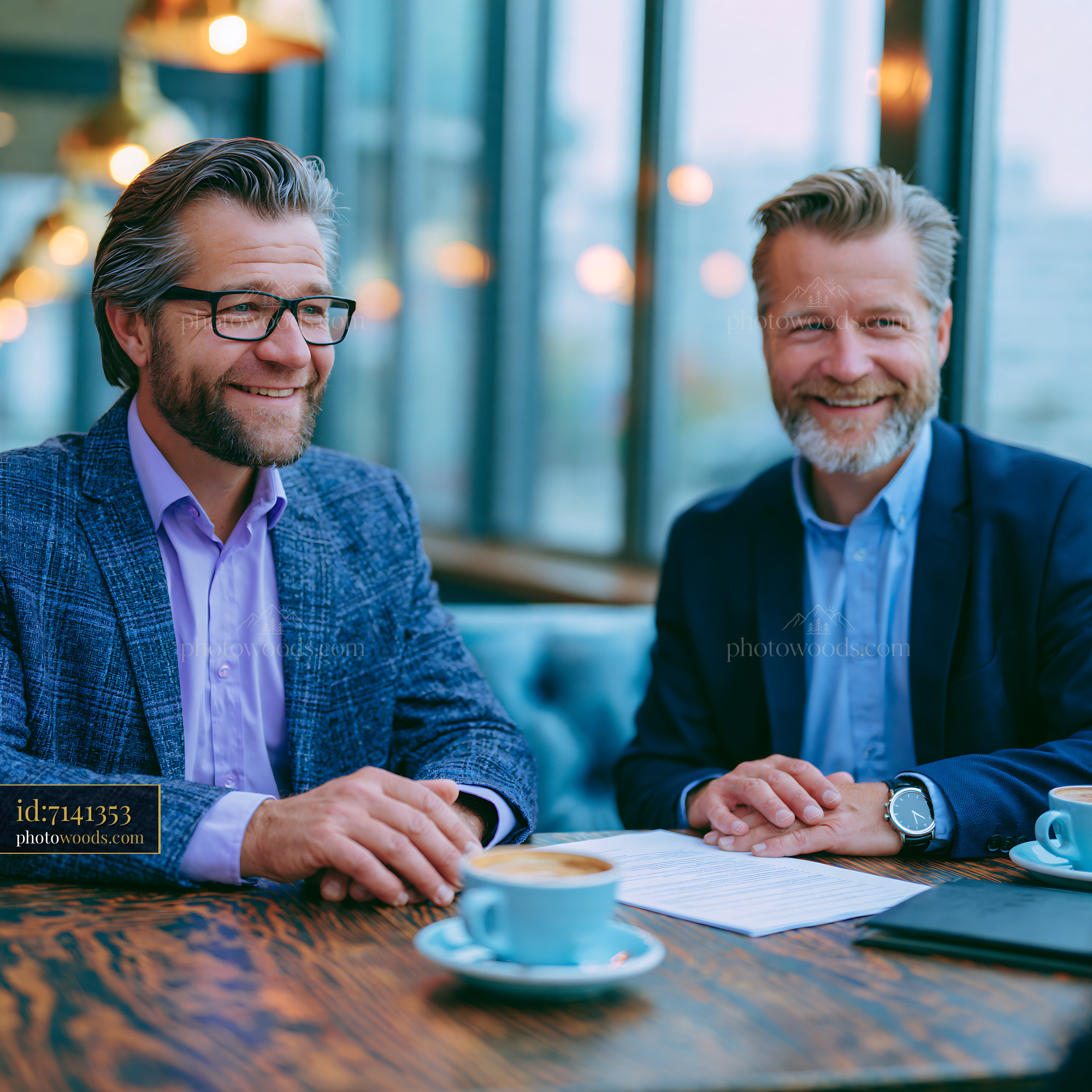 Tax Consultant and Client Discussing Documents in a Cafe
