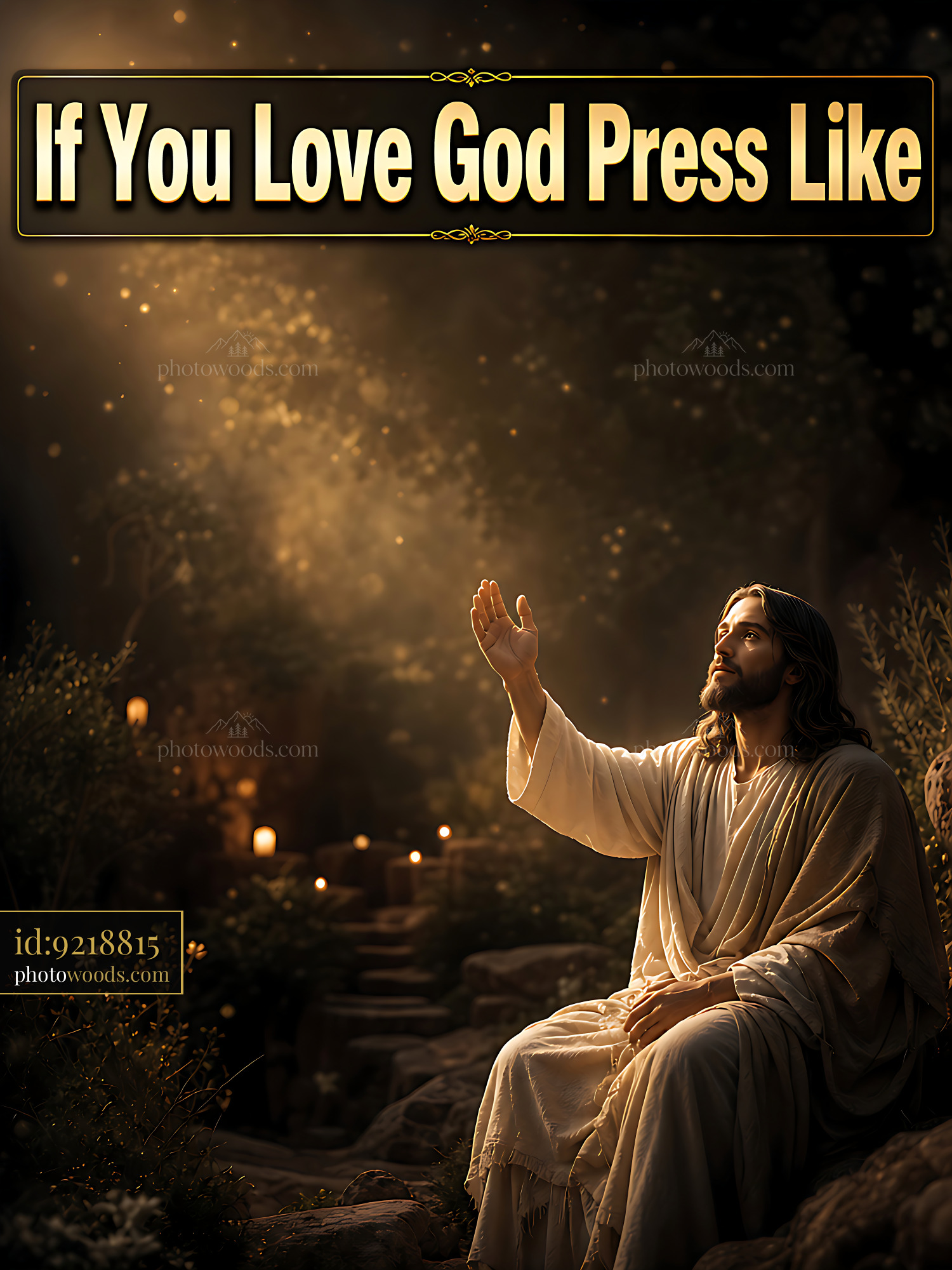 Jesus Sits With Outstretched Hand in a Peaceful Outdoor Setting