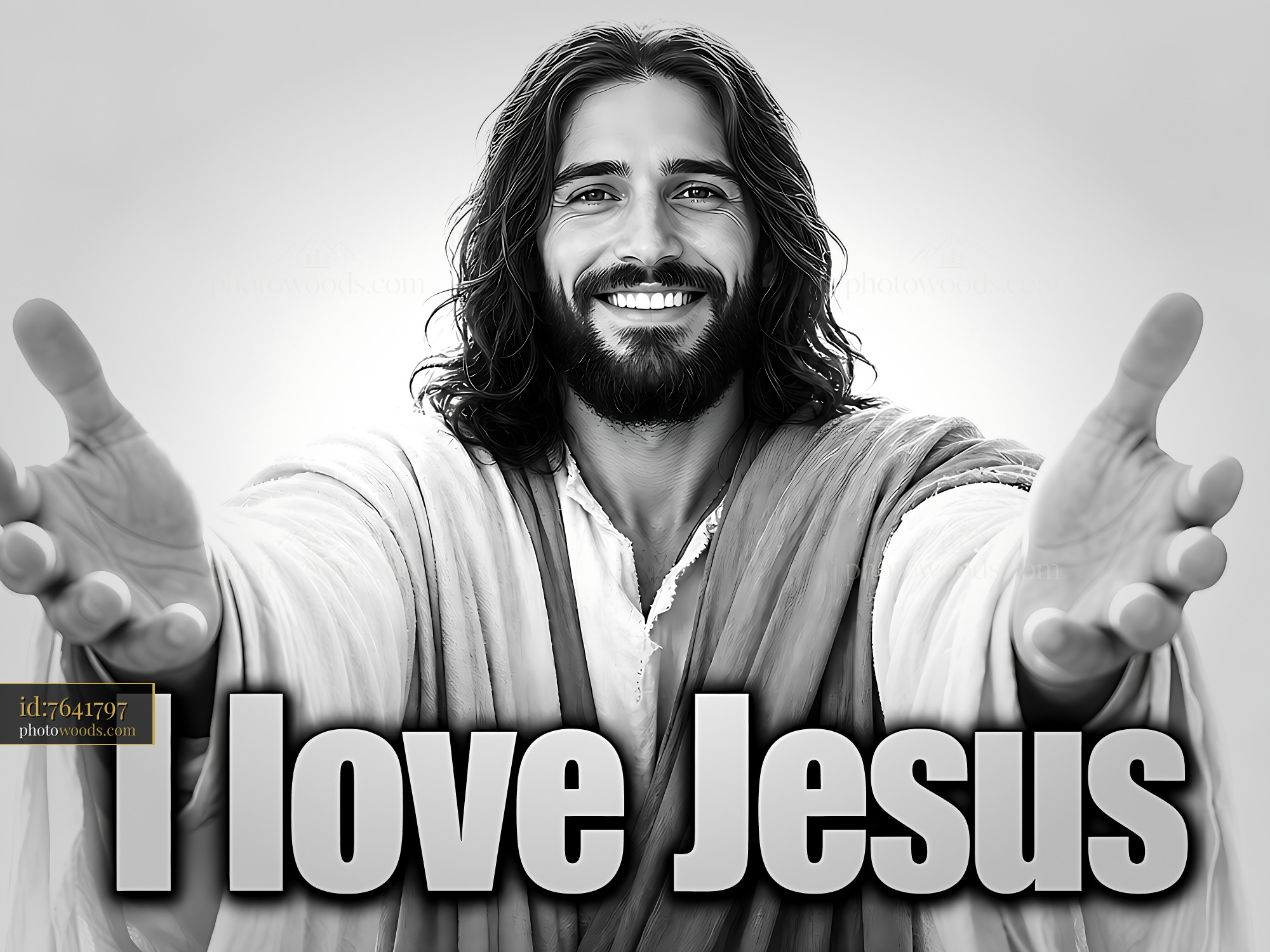 Man With Long Hair Smiles and Opens Arms to Express Love for Jesus