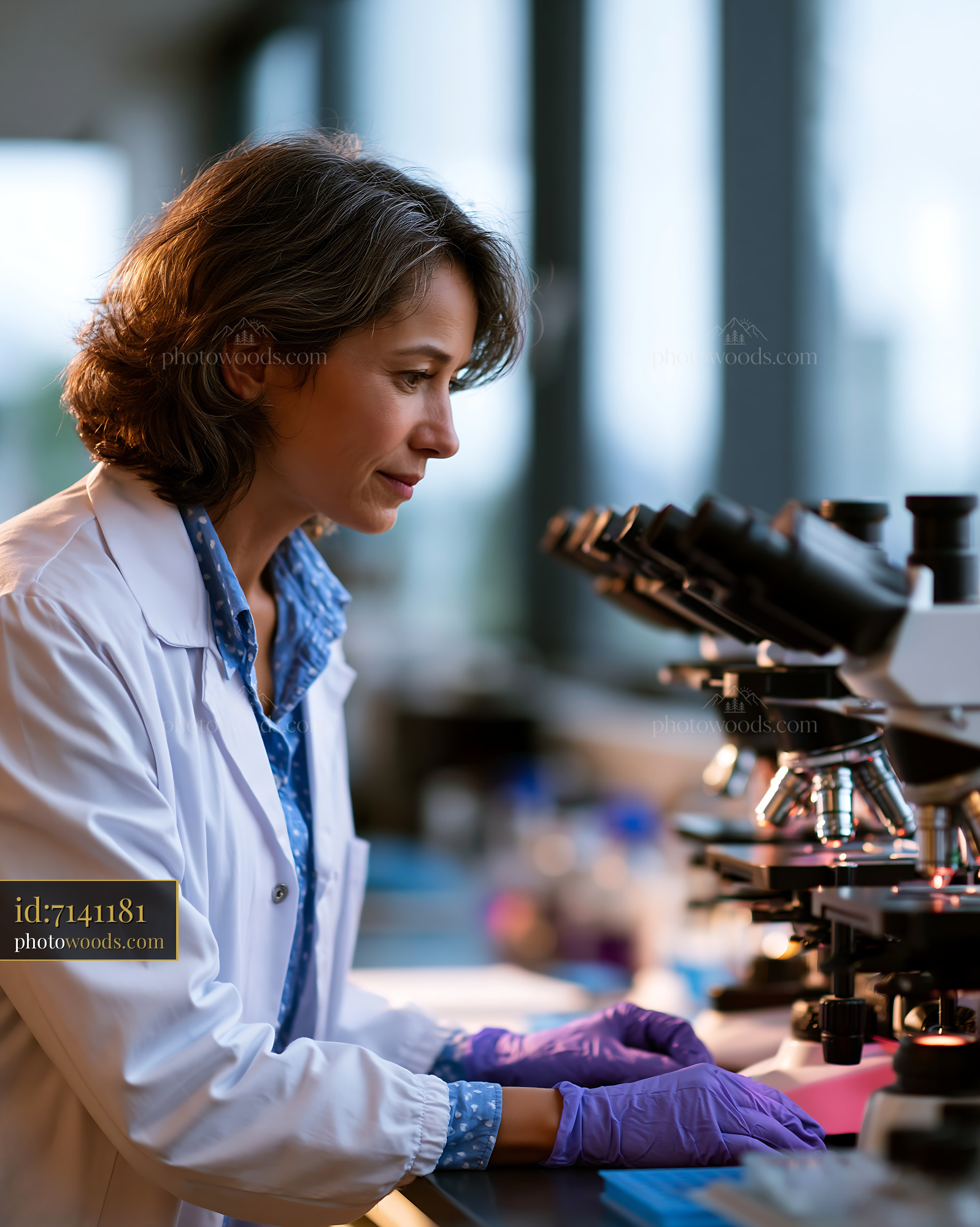 Researcher Adjusting Equipment in Laboratory Setting