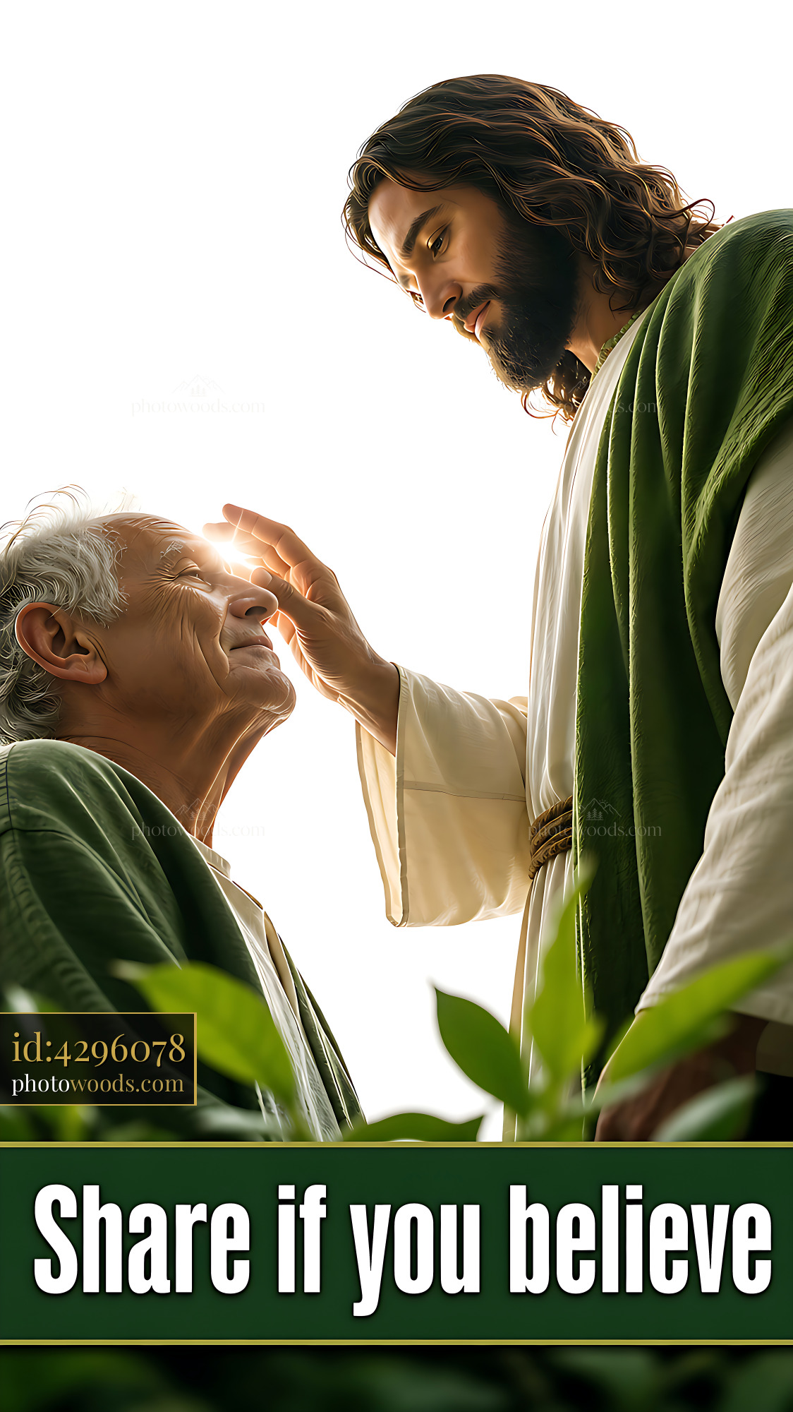 Person Touches Another Person?s Forehead With Light Shining