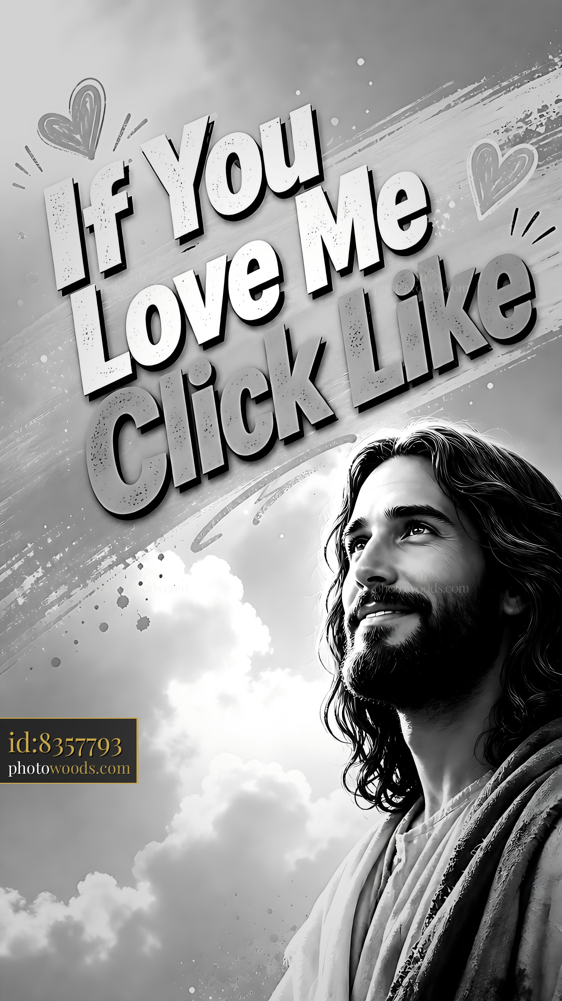 Jesus Smiling With Clouds While Inviting Engagement Online