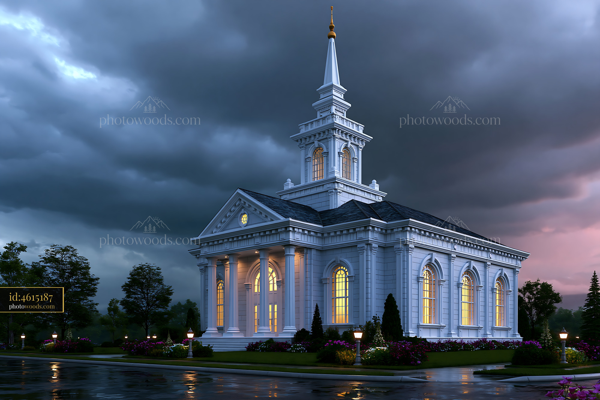 Architectural Photography of a Church During Twilight, USA