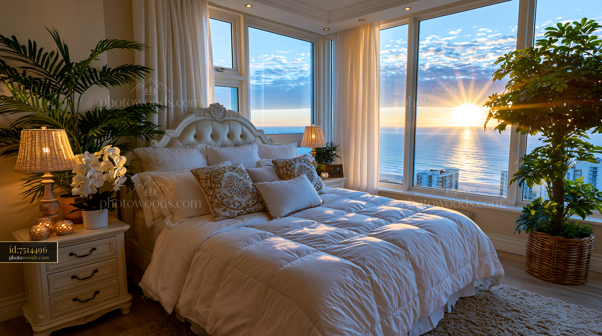 Coastal Luxury Bedroom With Sunset View Over the Ocean