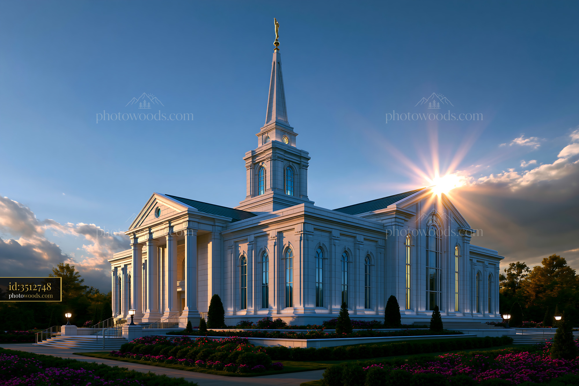 Church Architecture at Sunset in Atlan, Beautiful Light