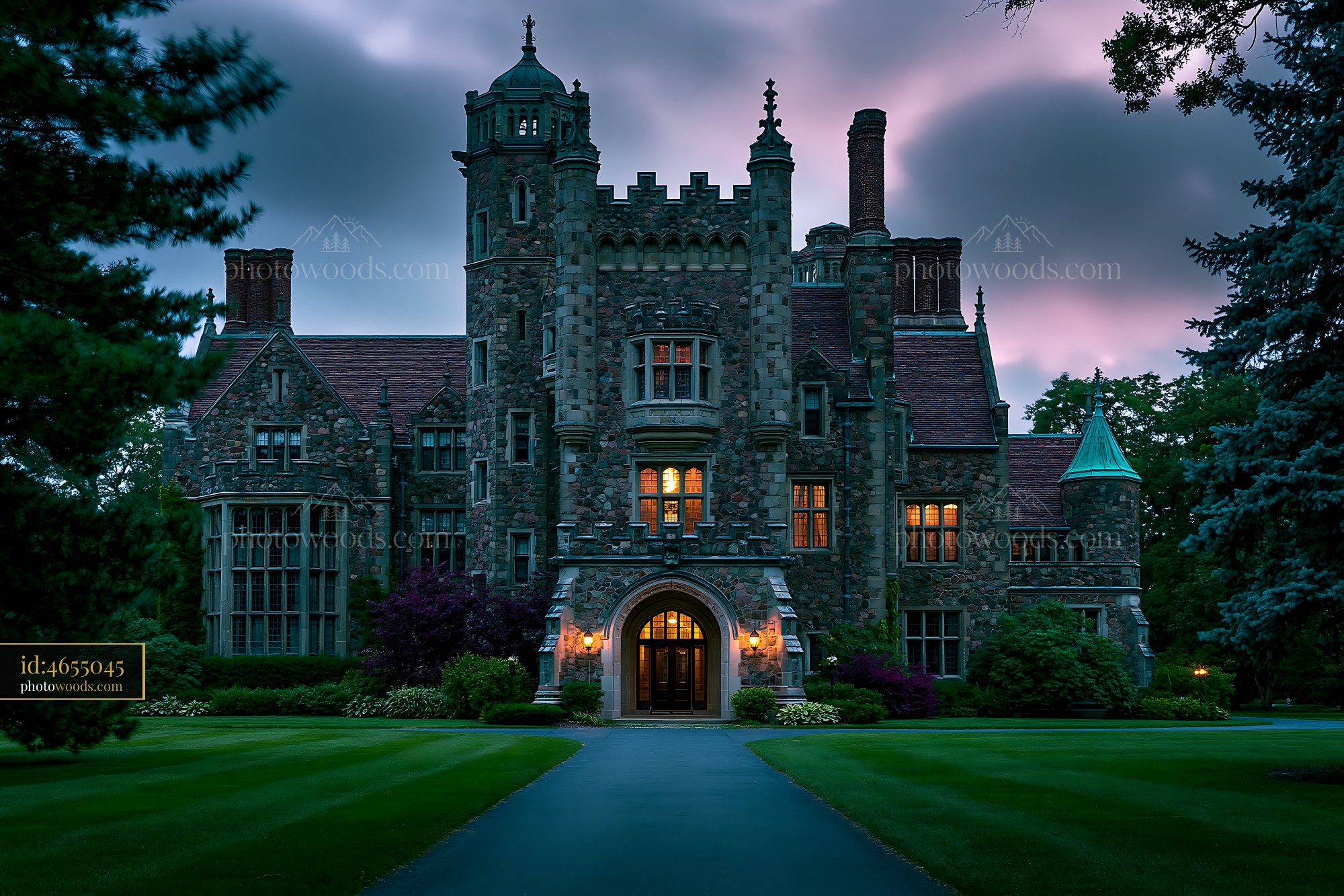Historic Castle Architecture at Dusk
