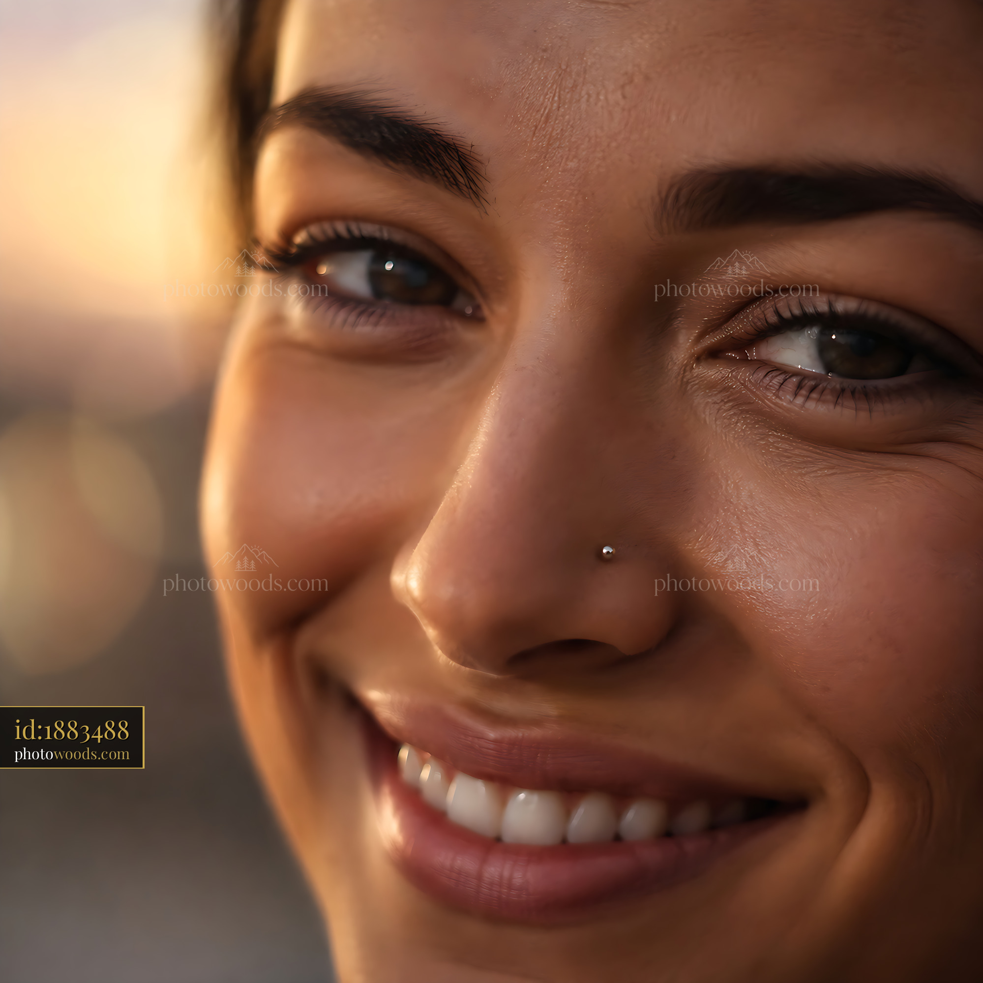 Woman Smiles Naturally During Sunset With Warm Light