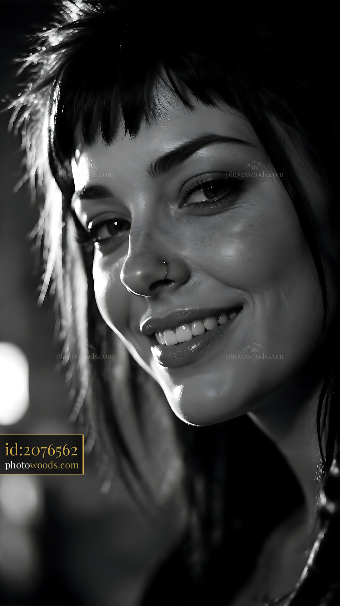 Woman Smiling and Looking at the Camera With Soft Light