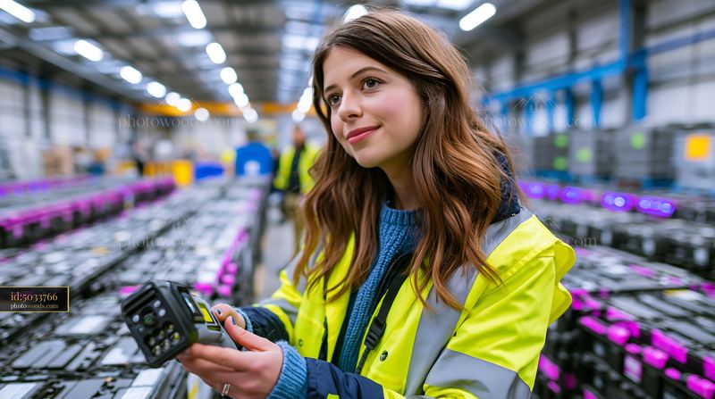 Energy Consultant Using Thermal Imaging Camera in Warehouse