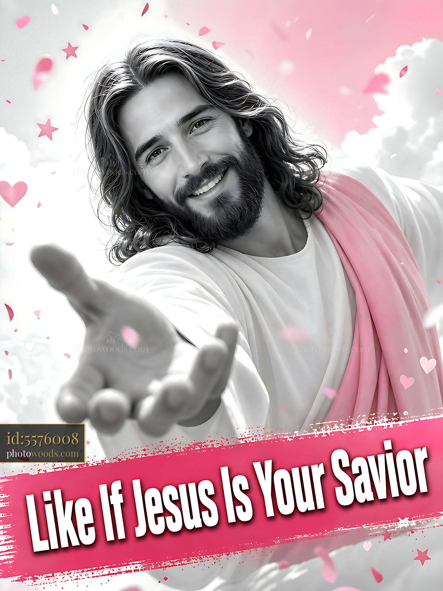 Jesus Reaching out With Open Arms Inviting Connection and Faith