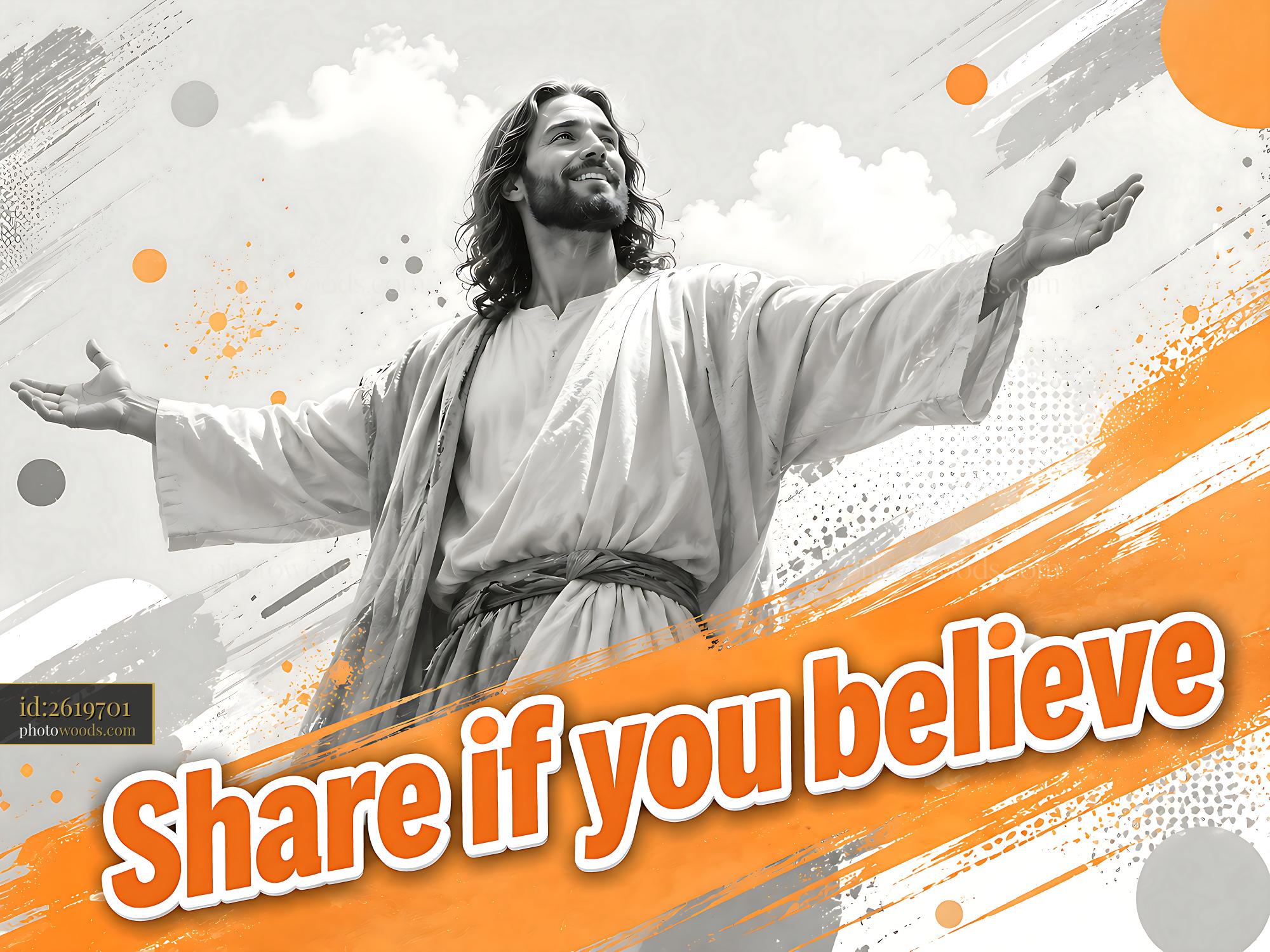 Man With Open Arms Encourages Sharing Belief in Faith