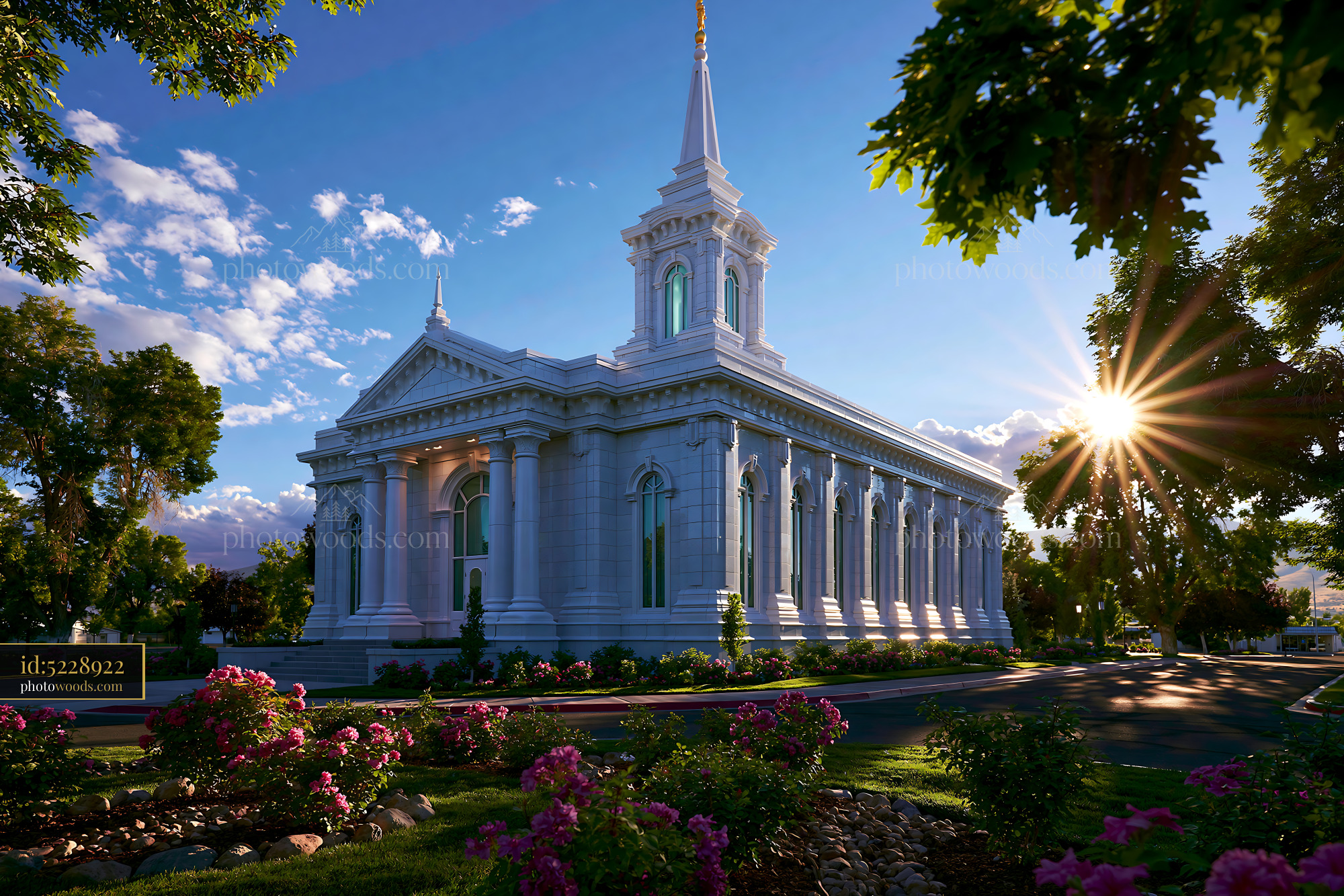 Elko Temple in Elko, Nevada at Sunset