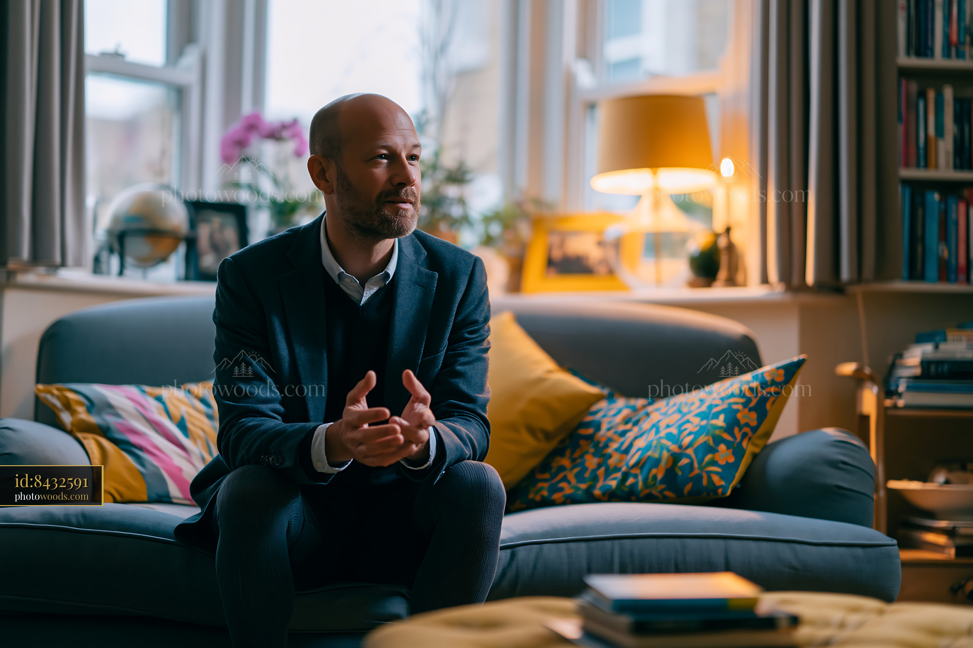 Office Worker in Smart Casual Attire Talking in Living Room