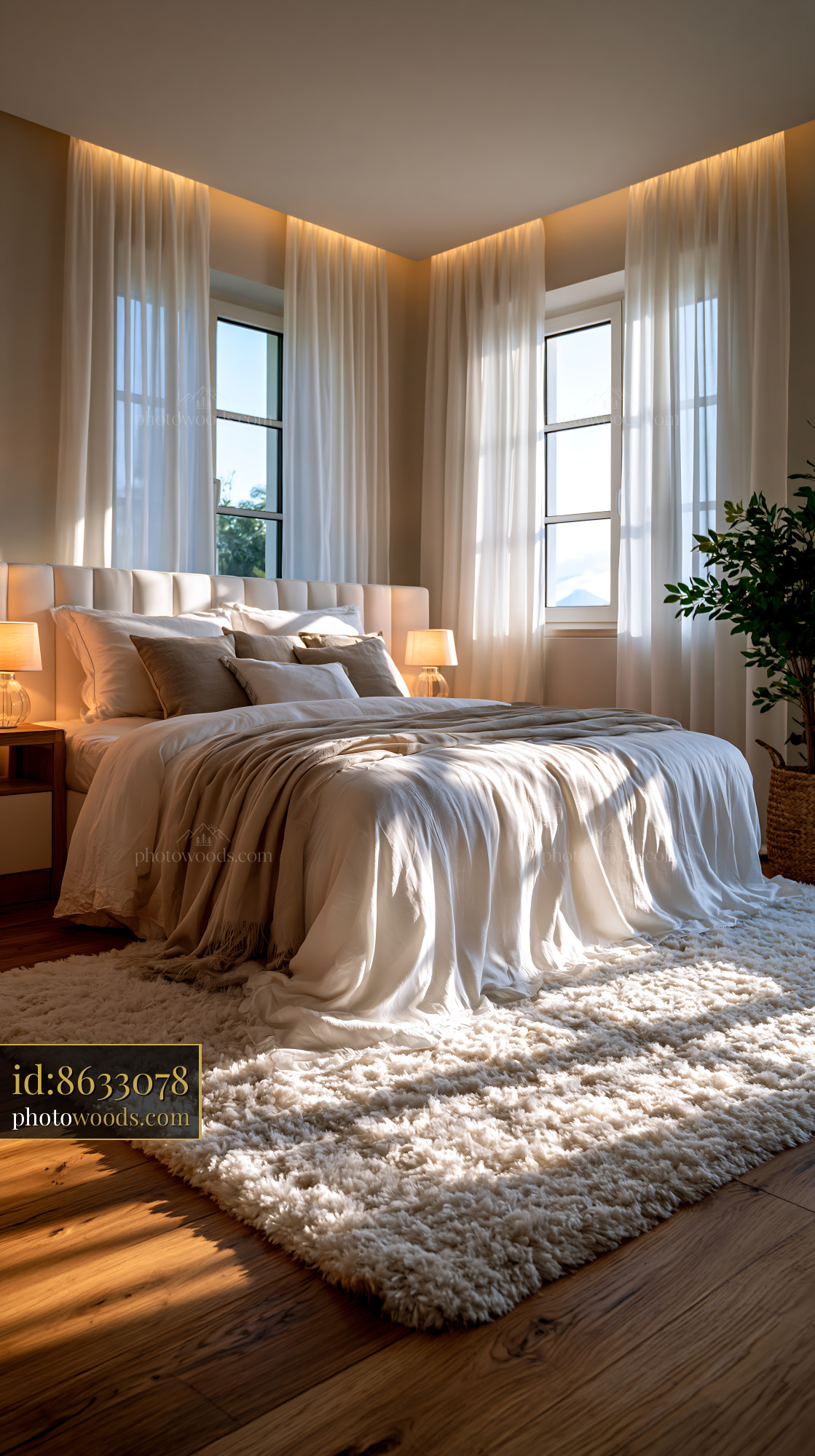 Coastal Luxury Bedroom in White and Sand Tones