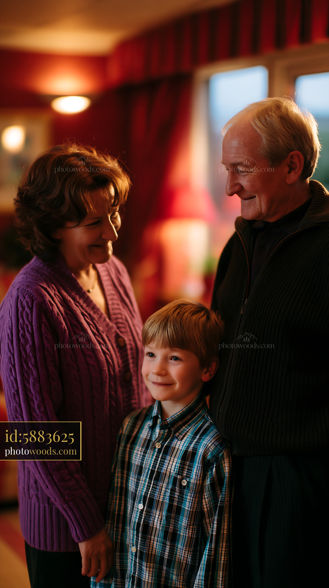 Family Gathering at Home During Winter Evening
