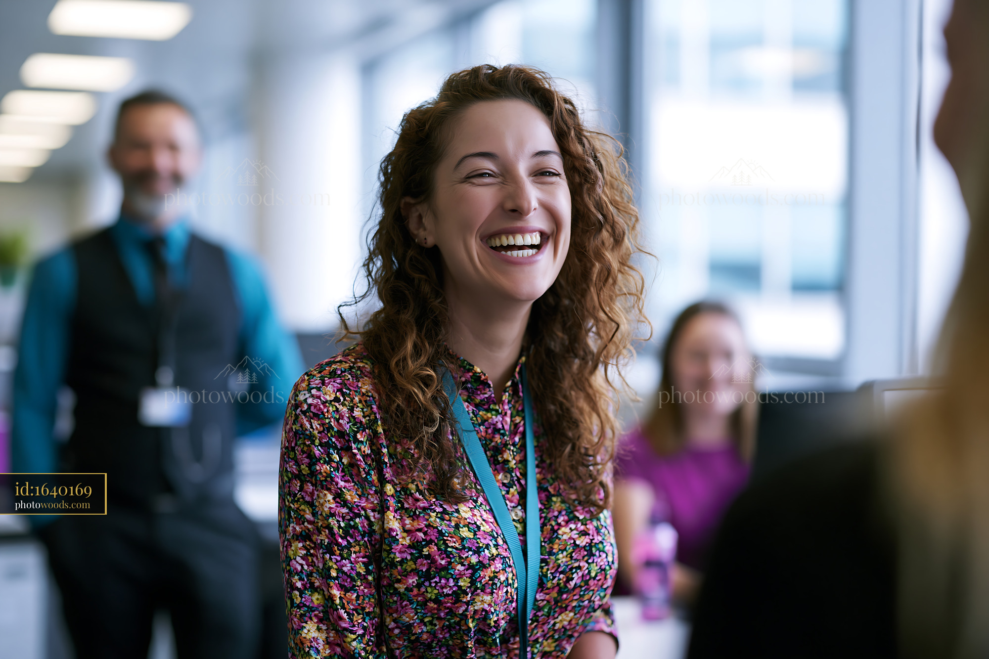 Laughing Accountant With Limb Difference in Office Setting