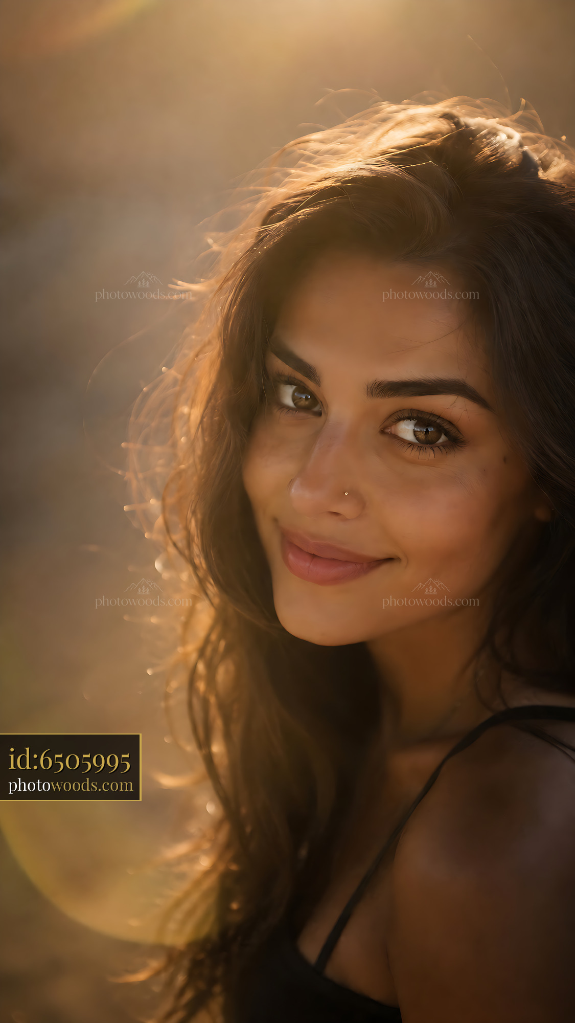 Woman Smiles Softly With Sunlit Glow in the Background