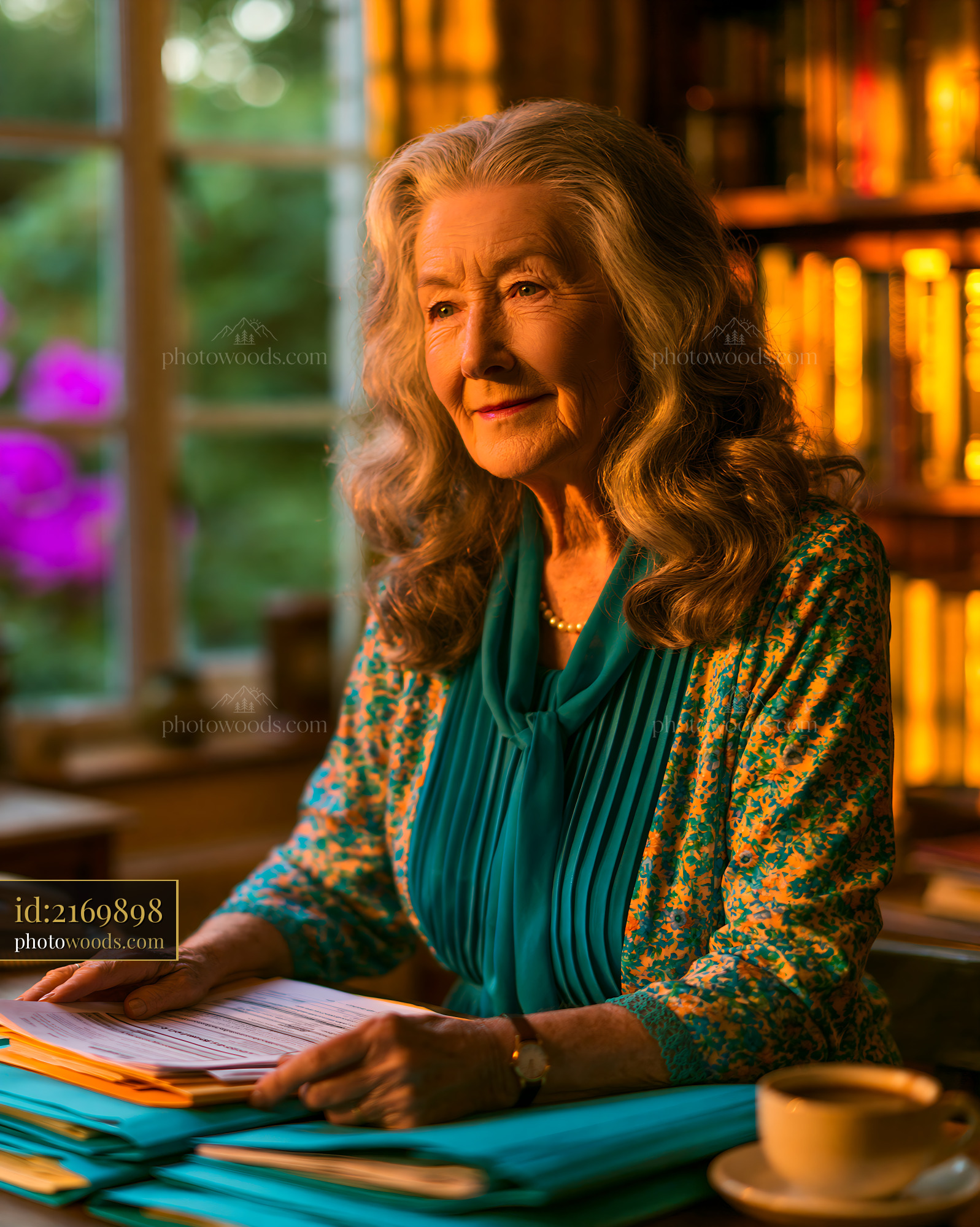 Retiree Reviewing Pension Documents in a Cozy Home Setting