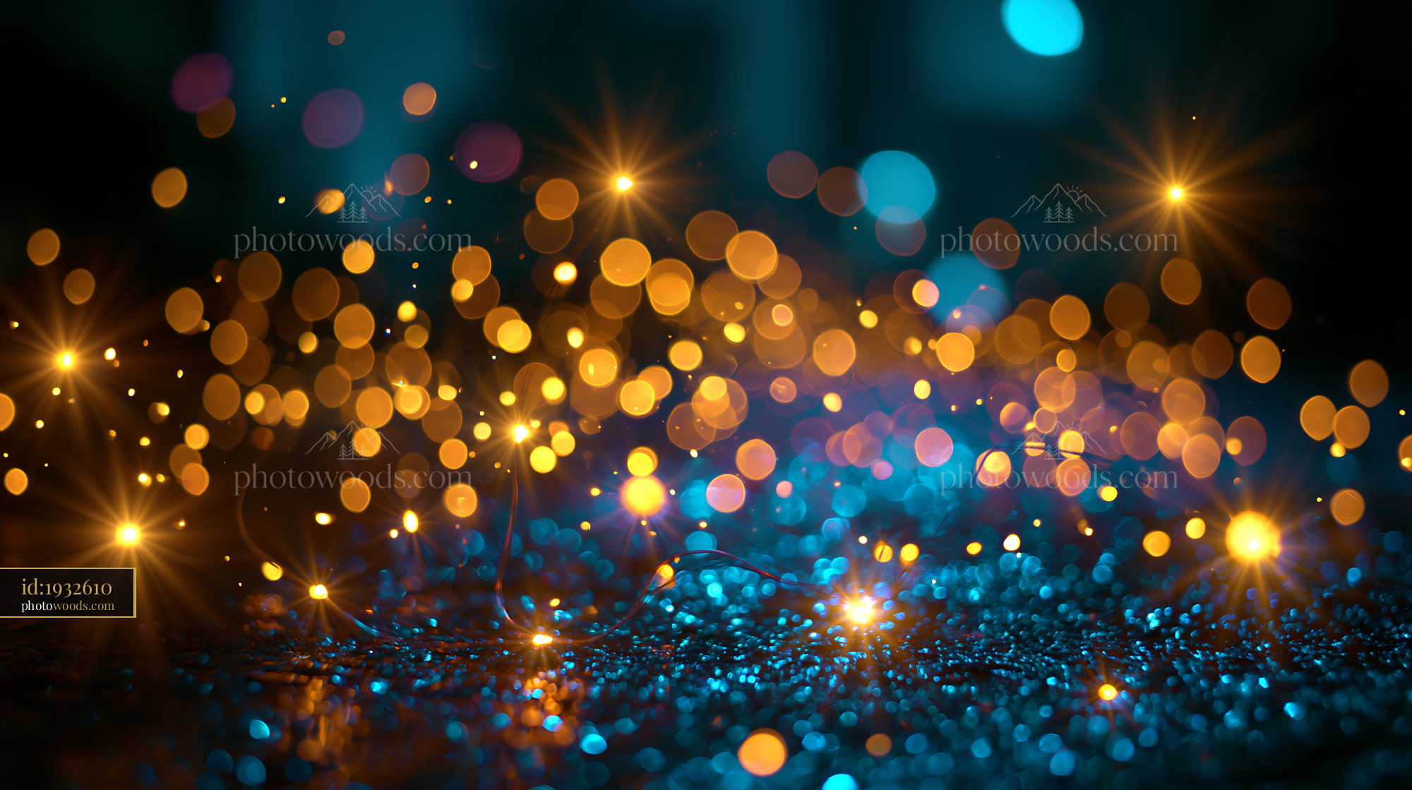 Sparkling Lights Create a Colorful Pattern on a Dark Surface