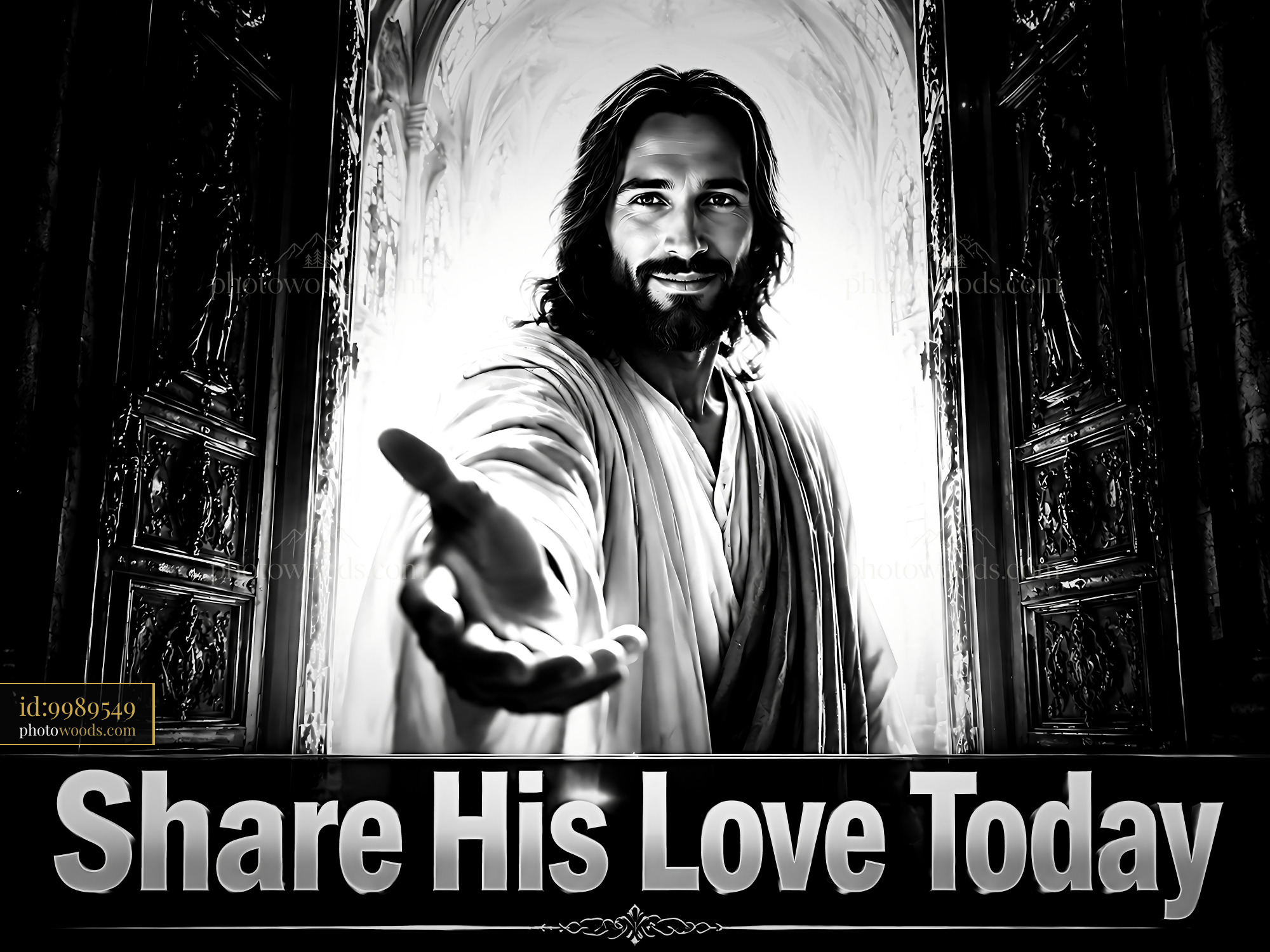 Jesus Extends Hand Inviting Love and Connection to People Today