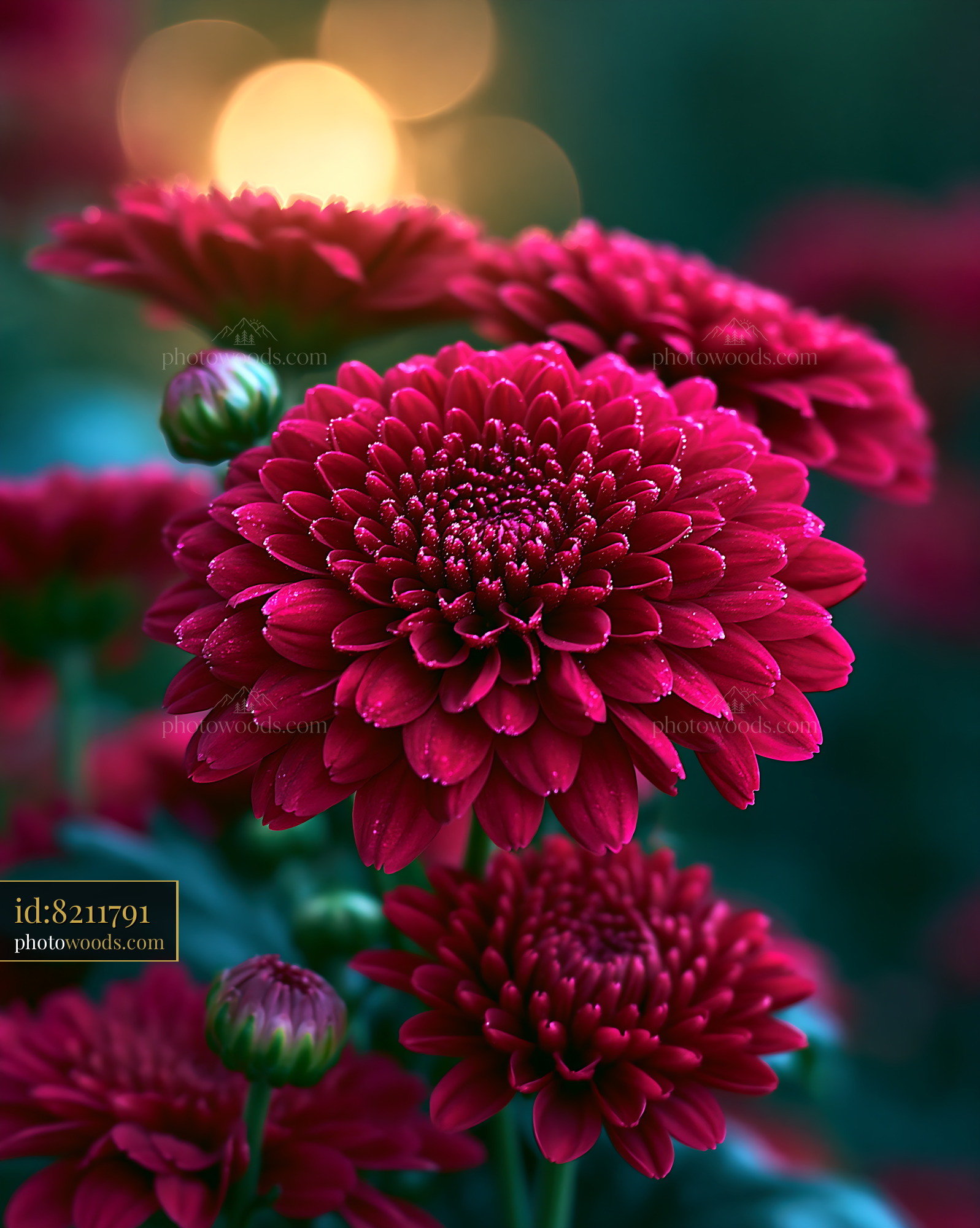 Red Flowers Bloom in a Garden With Soft Background Light