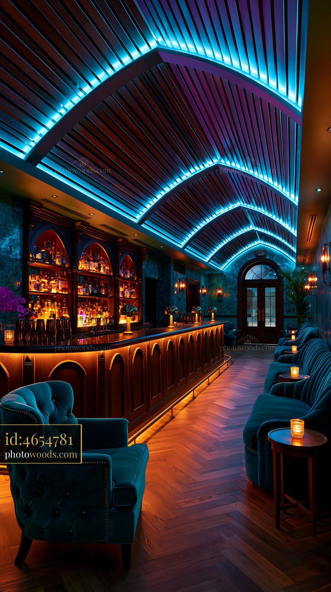 Hidden Basement Cinema With Speakeasy Style Decor in Cozy Setting