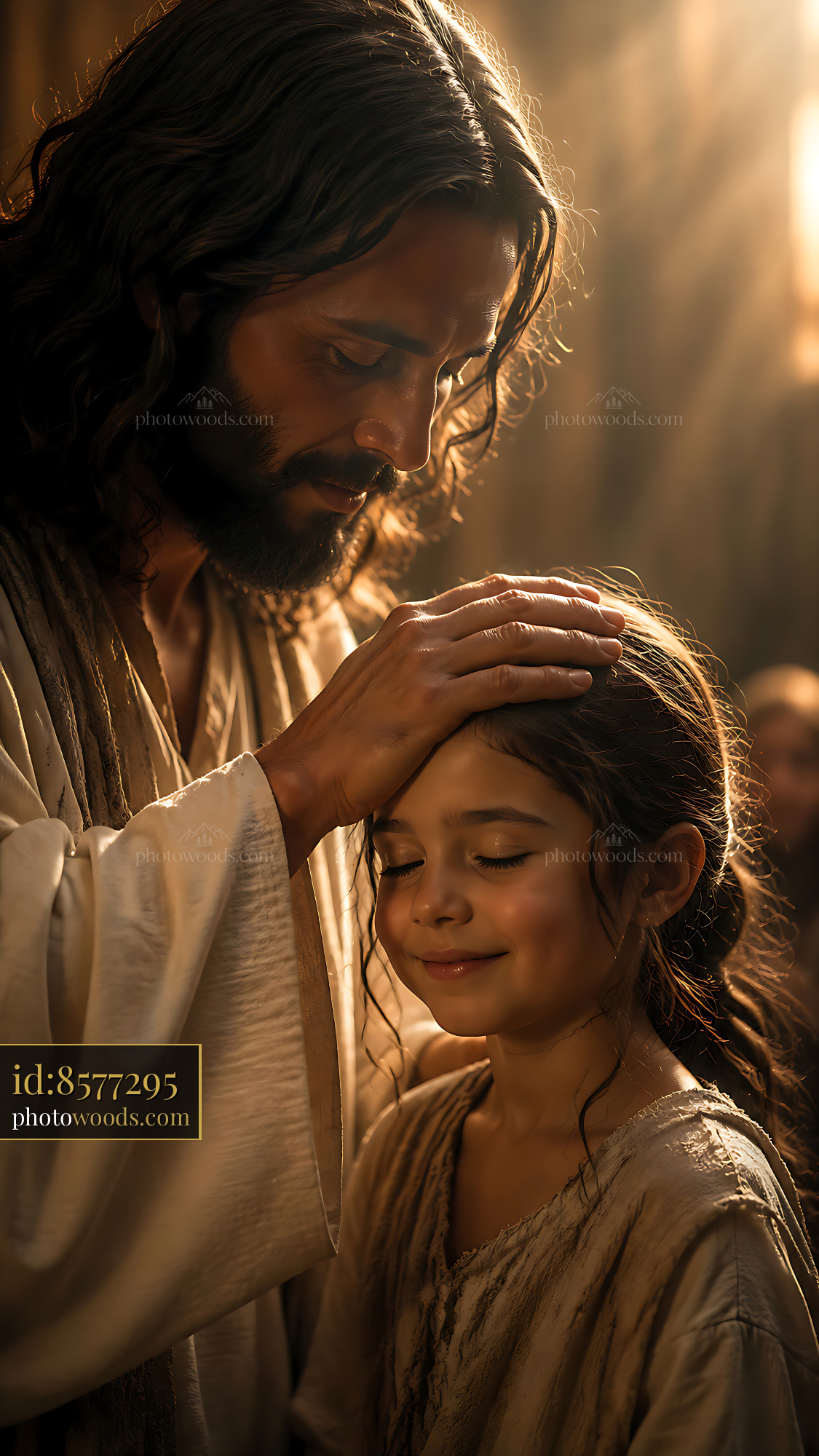 Man and Girl Share a Moment of Connection in a Warm Light