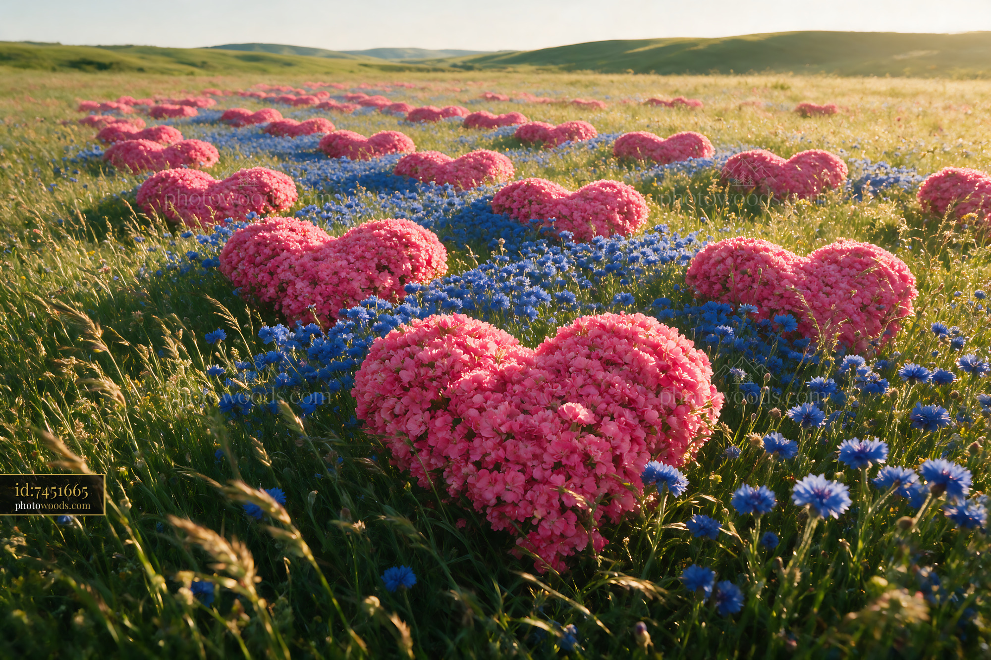 Heart-shaped Wildflowers Blooming in a Meadow During Springtime