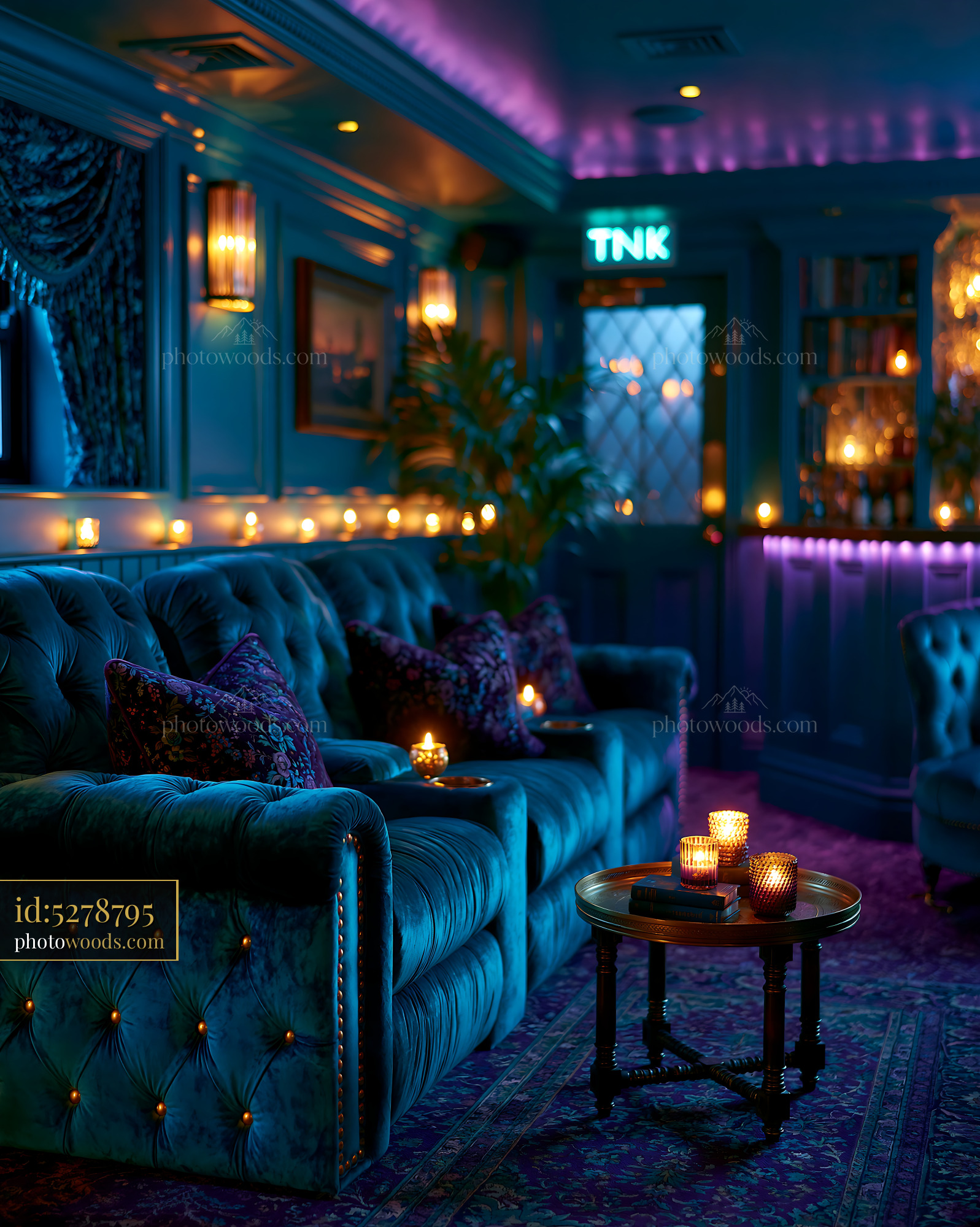 Hidden Basement Cinema With Plush Seating and Dim Lights