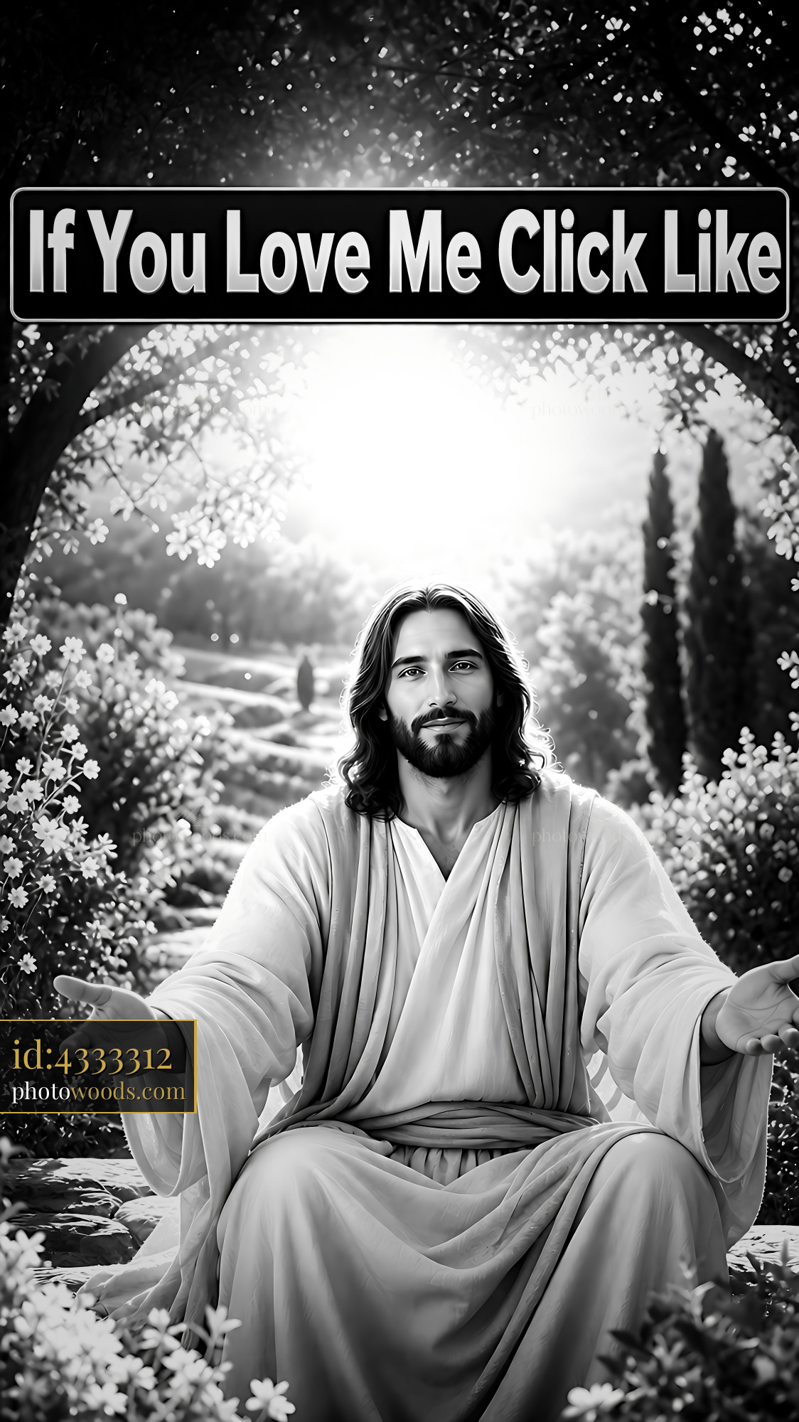 Jesus Sitting Outdoors With Open Arms Inviting Engagement