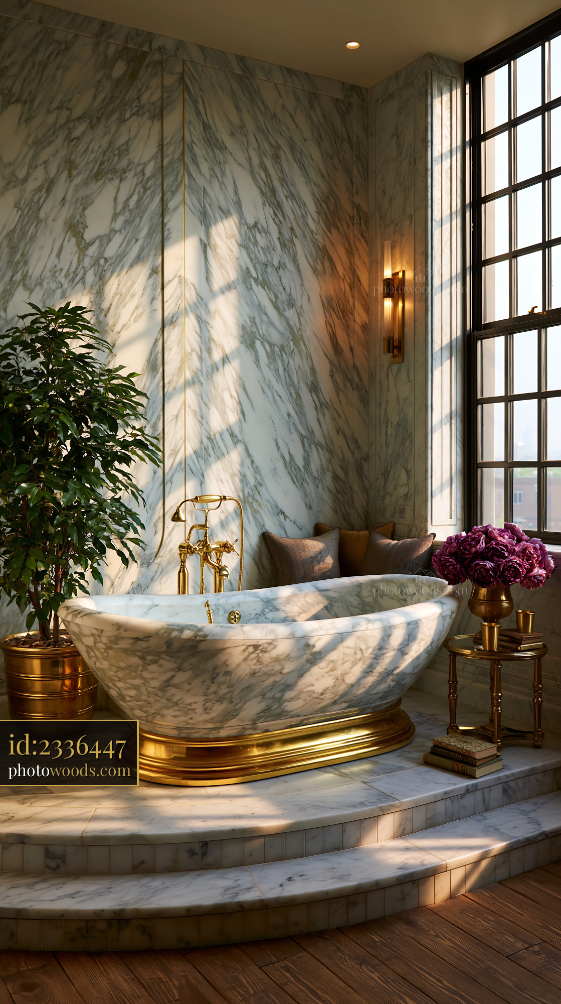 Glamorous Bathroom With Marble Decor and Elegant Design