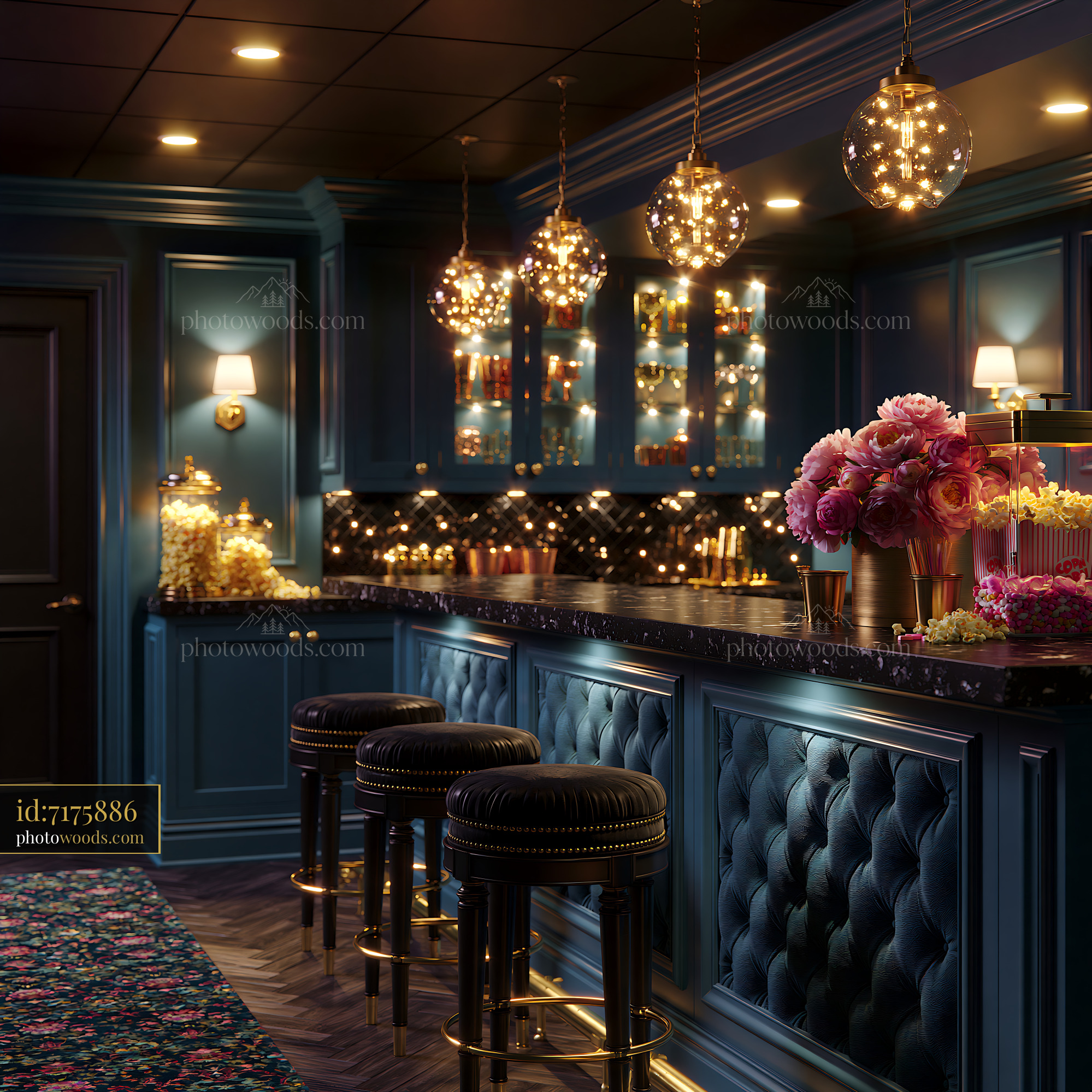 Hidden Speakeasy Style Basement Cinema With Elegant Decor