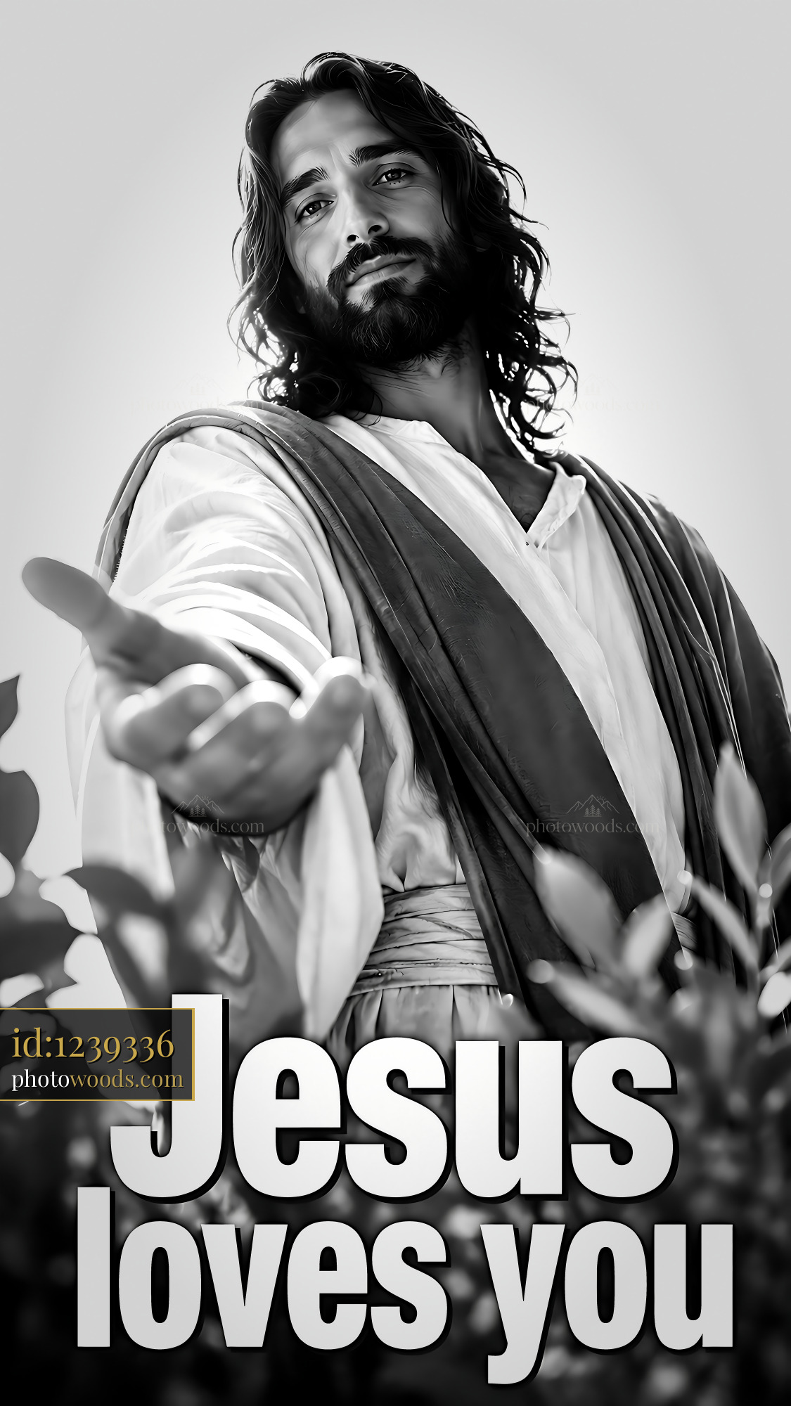 Jesus With Outstretched Hand Showing Love and Compassion to All