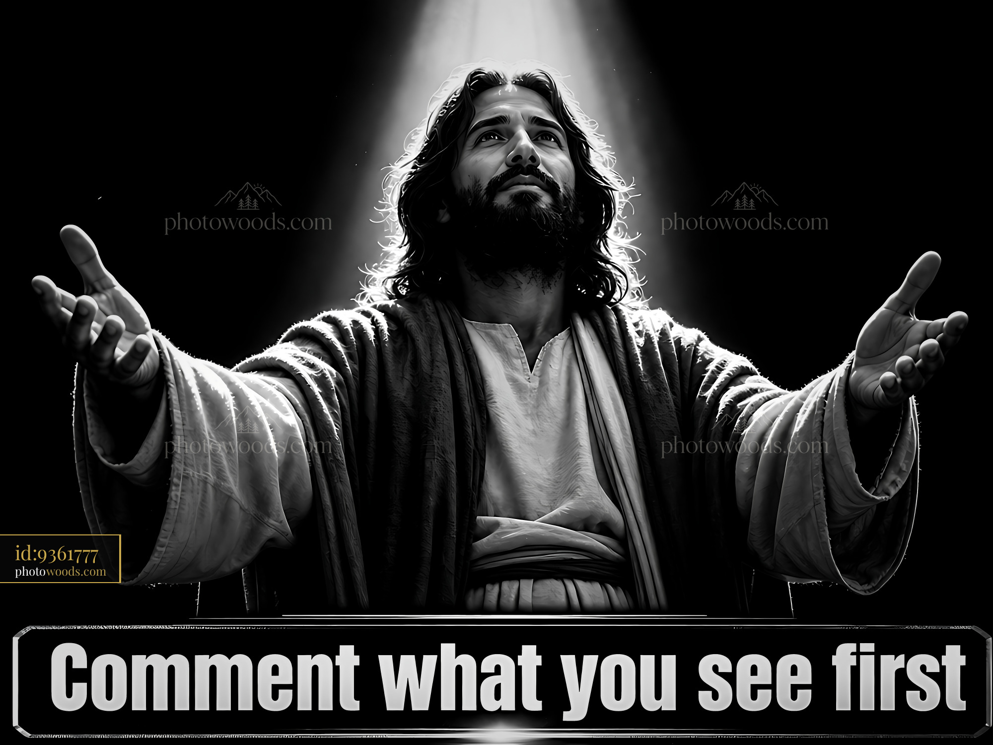 Jesus Inspires Hope With Open Arms Under Bright Light