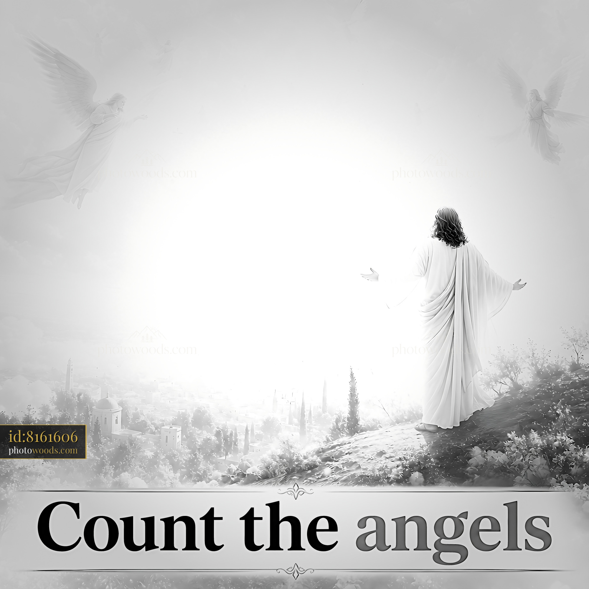 Count the Angels as a Figure Stands on a Hilltop With Open Arms