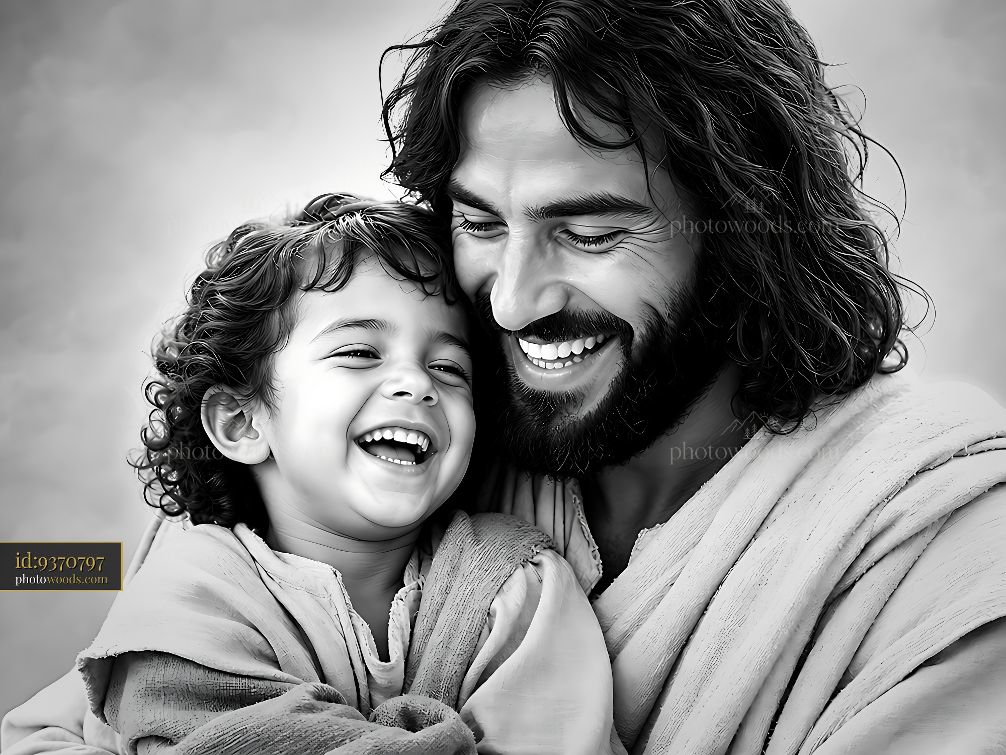 Man and Child Share Joy in Warm Embrace During a Joyful Moment
