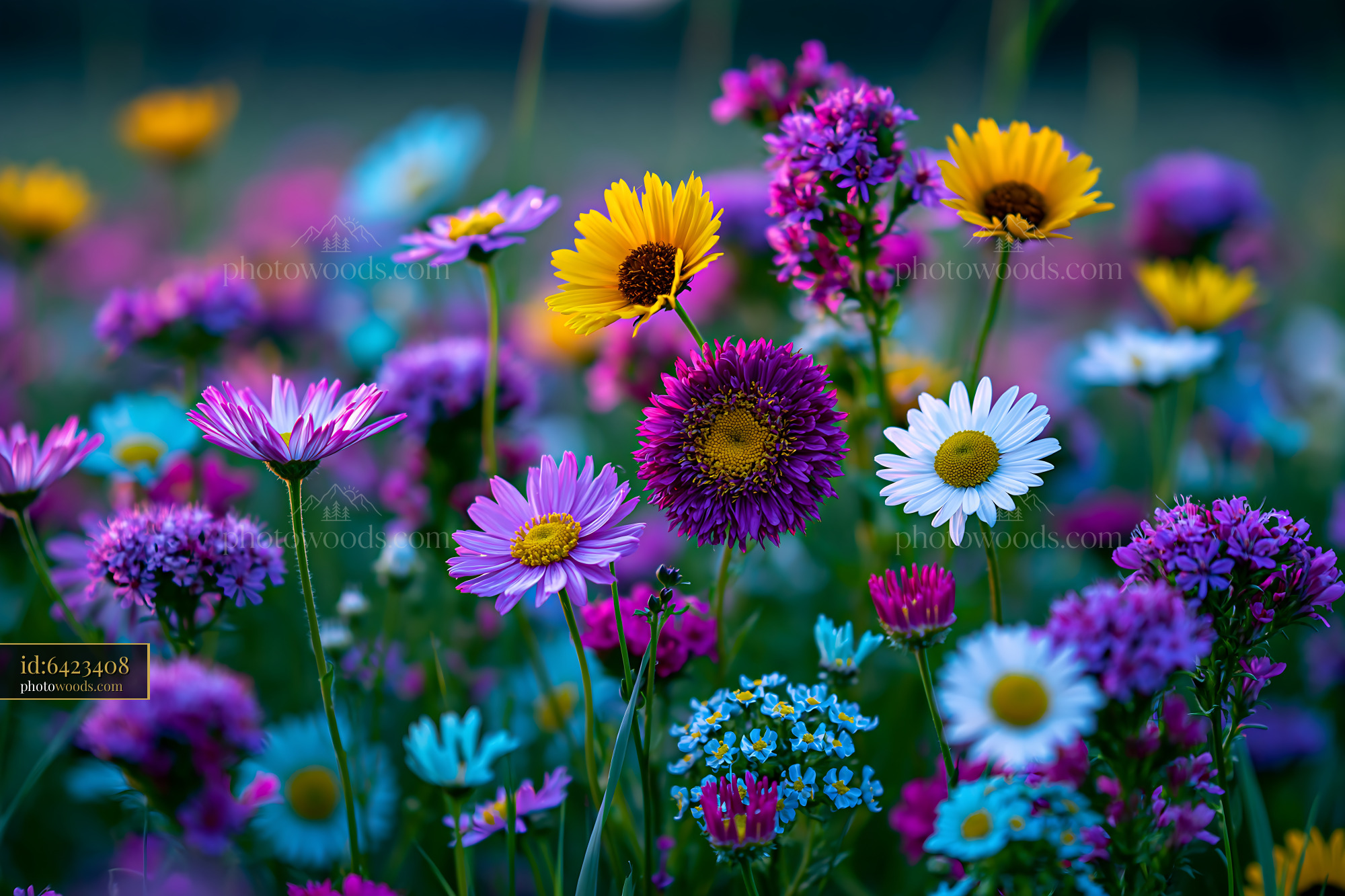 Colorful Flowers Bloom in a Garden During Sunny Weather