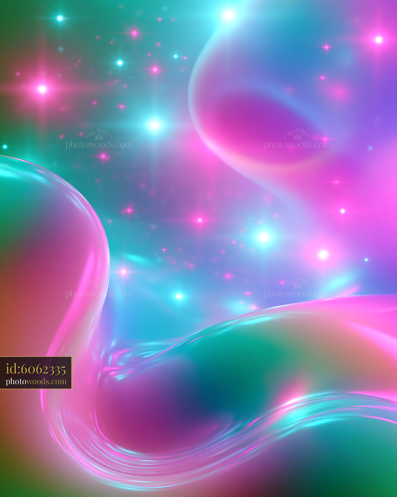 Abstract Background With Swirls and Glowing Lights in Bright Colors