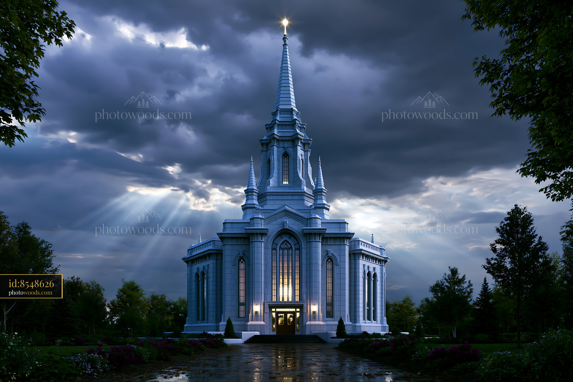 Milwaukee Wisconsin Temple Under Dramatic Skies