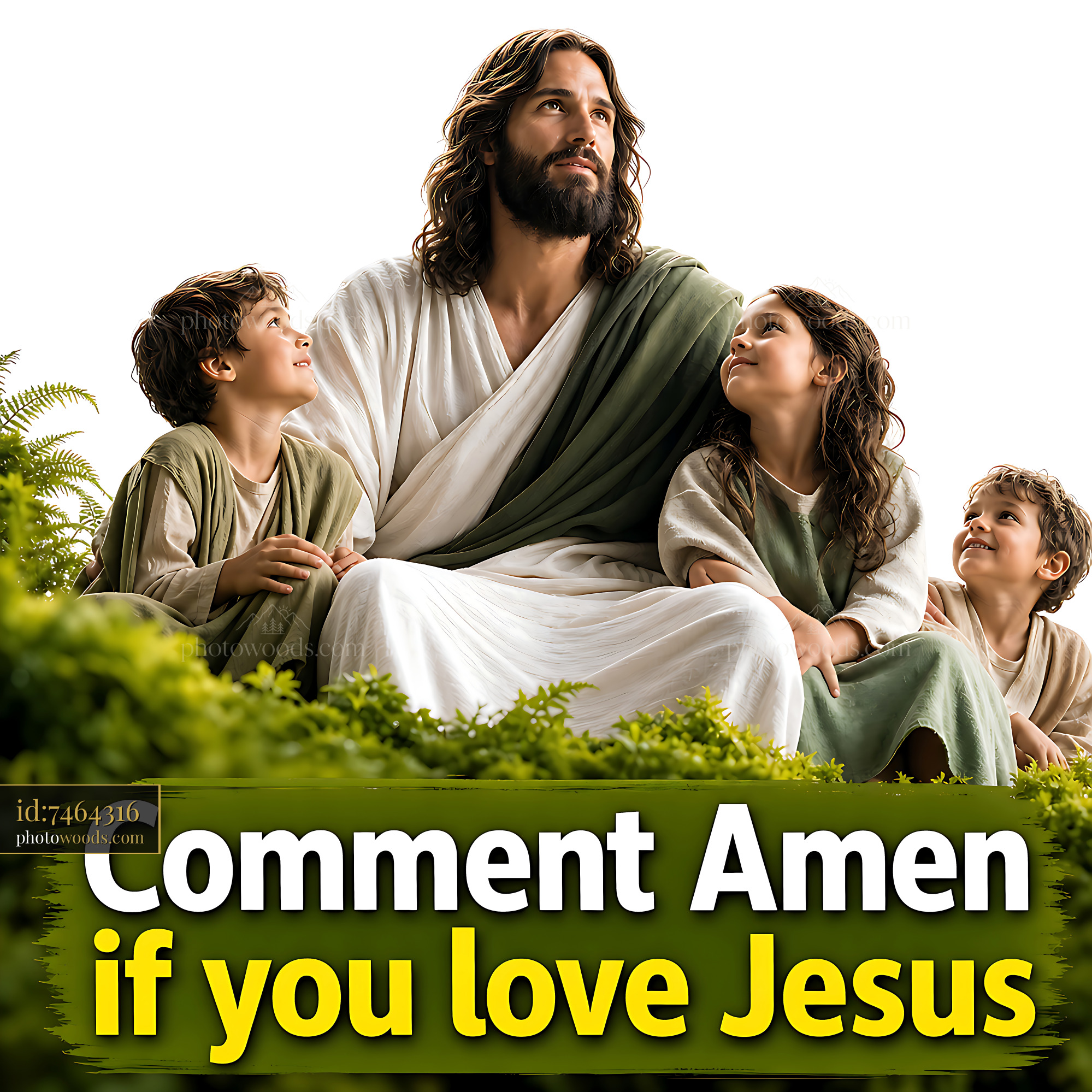 Jesus Teaches Children About Love and Faith in Nature Setting