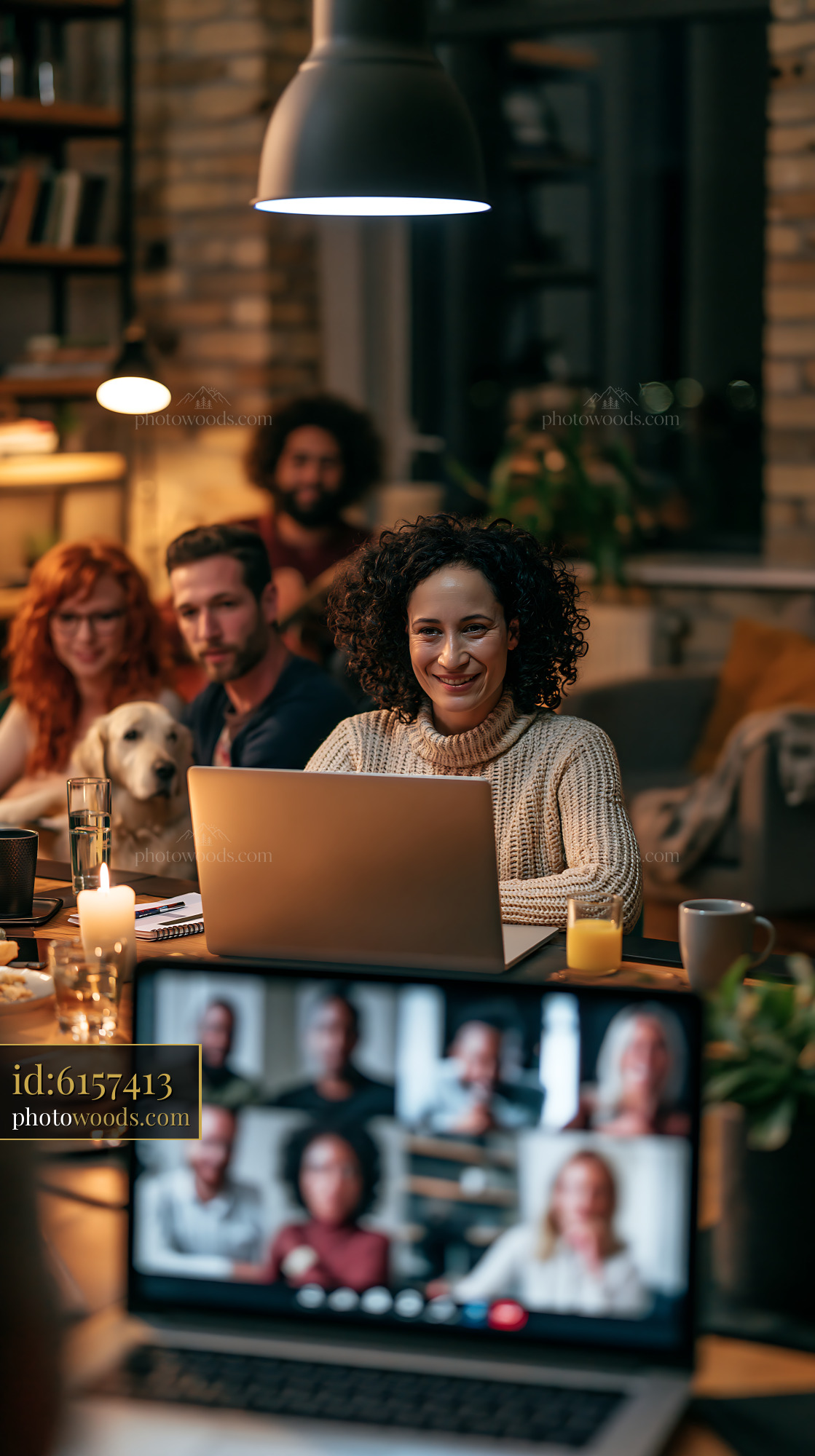 Diverse Hybrid Team Engaging in a Video Conference Meeting