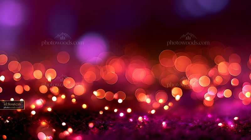 Abstract red and purple glowing bokeh light background