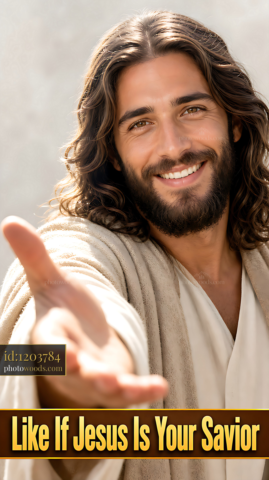 Man Reaching out With Hand in Warm Light Smiling Joyfully