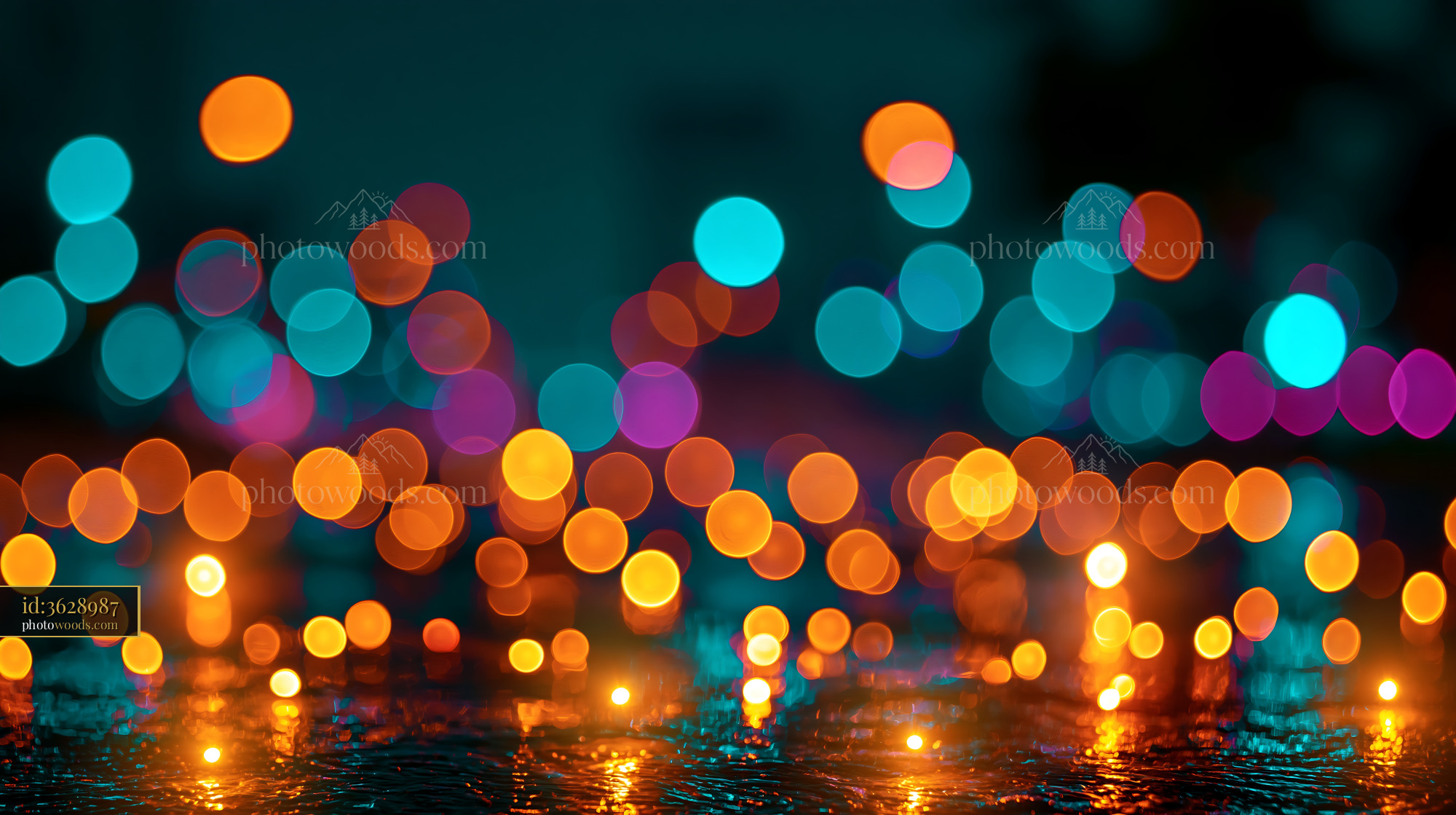 Colorful Bokeh Lights Create Vibrant Patterns at Night