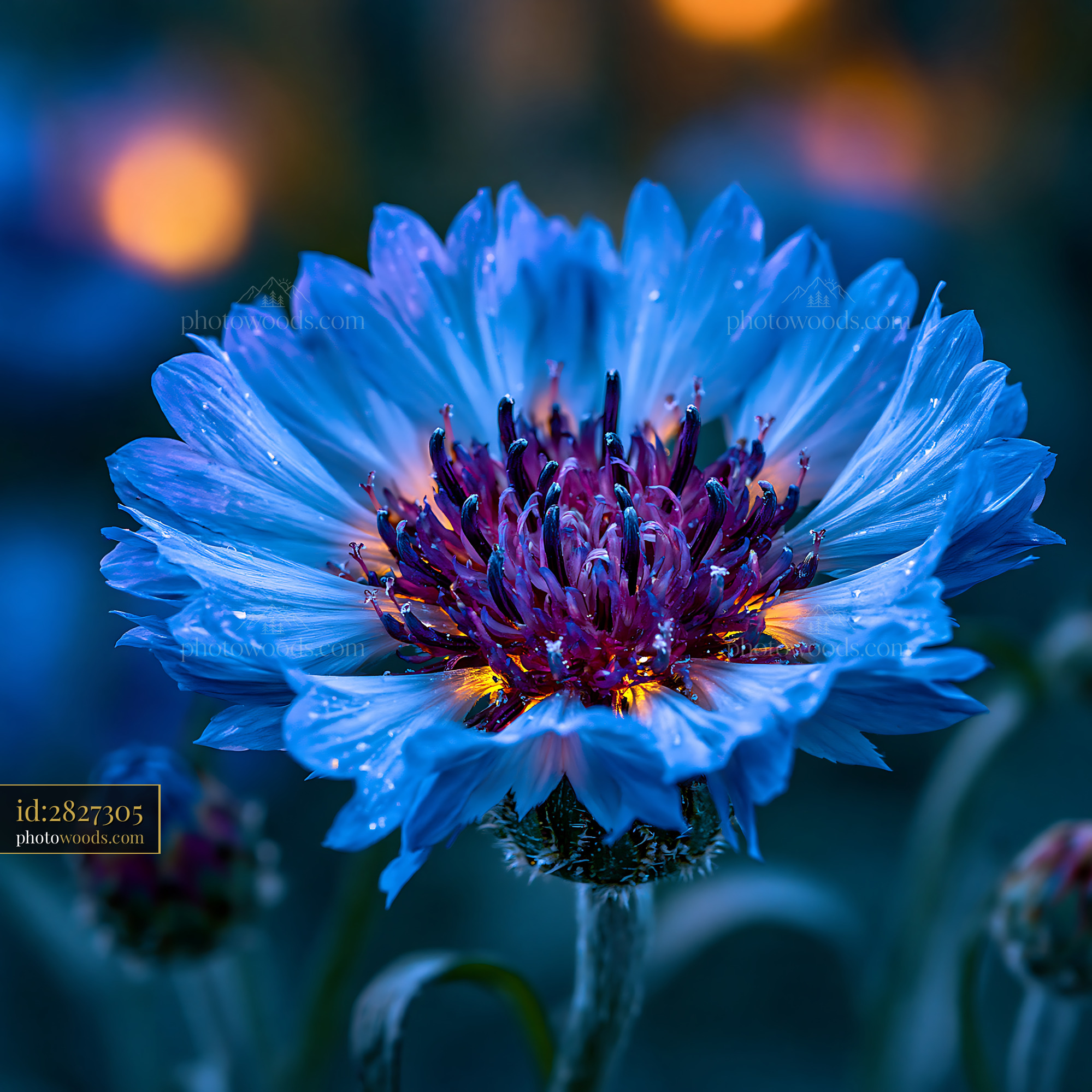 Flower Blooms Under Soft Light in a Garden at Dusk