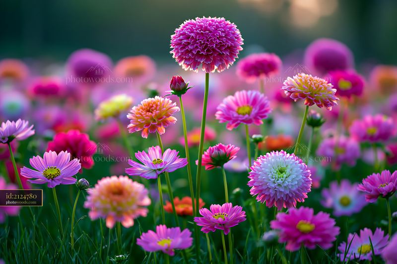 Colorful Flowers Bloom in a Vibrant Garden During Springtime
