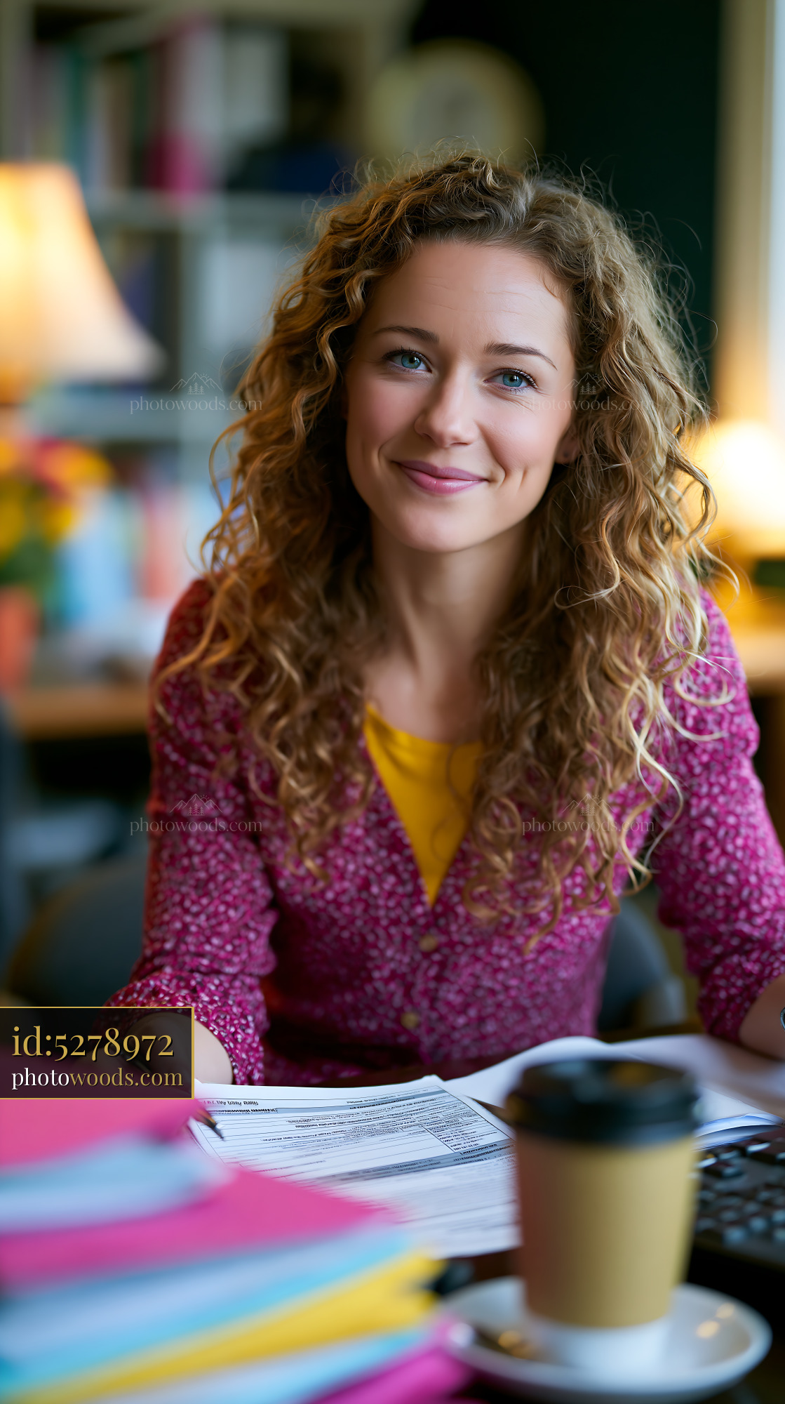 Tenant Reviewing a Utility Bill at a Tidy Desk in a Cozy Setting